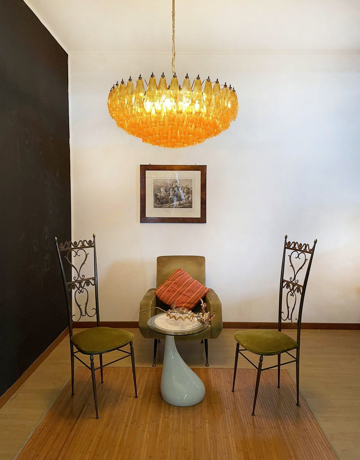 Elaaira Chandelier Amber Layered Oval