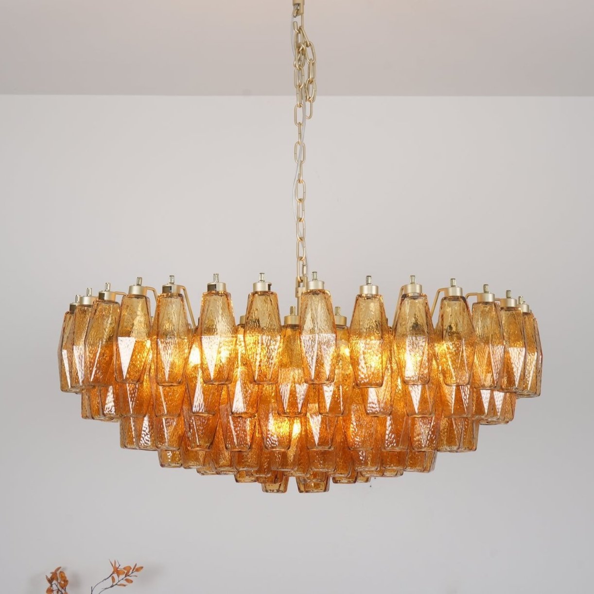 Elaaira Chandelier Amber Layered Oval
