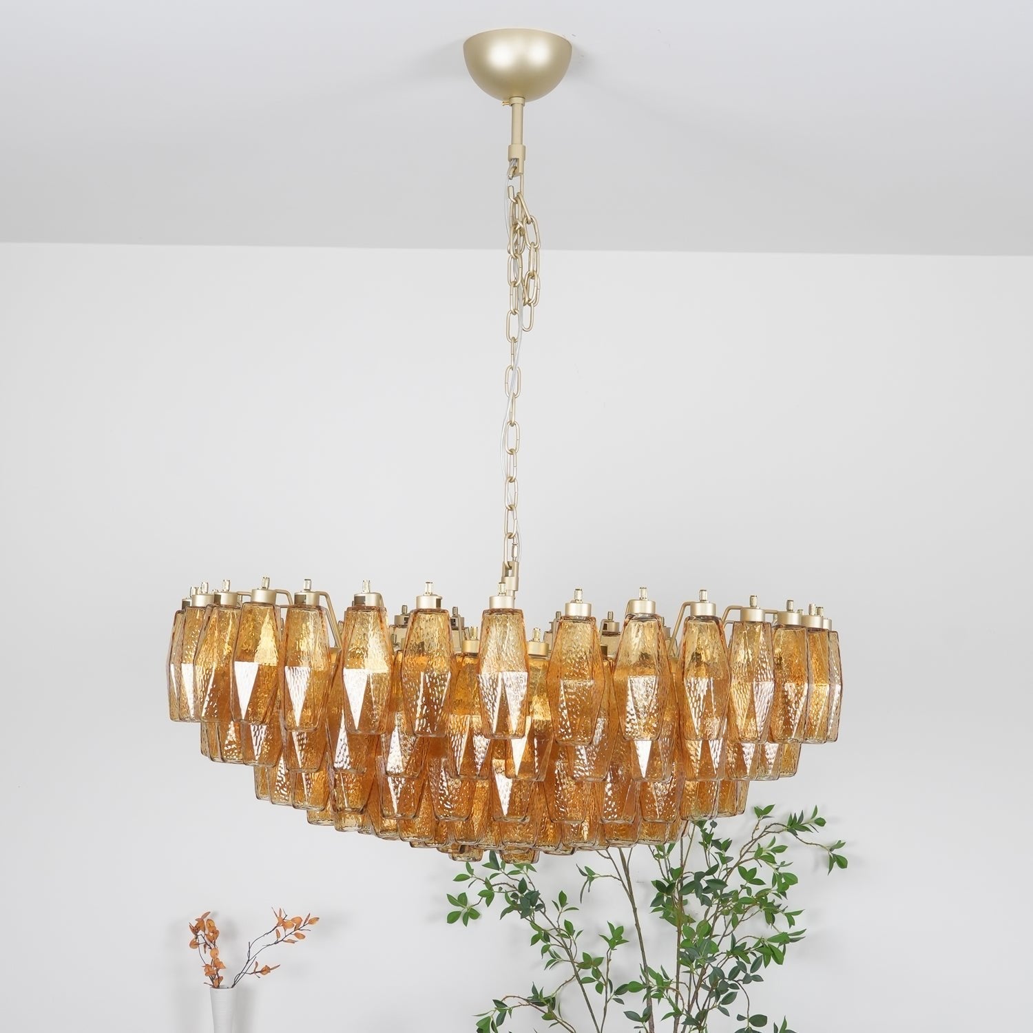 Elaaira Chandelier Amber Layered Oval