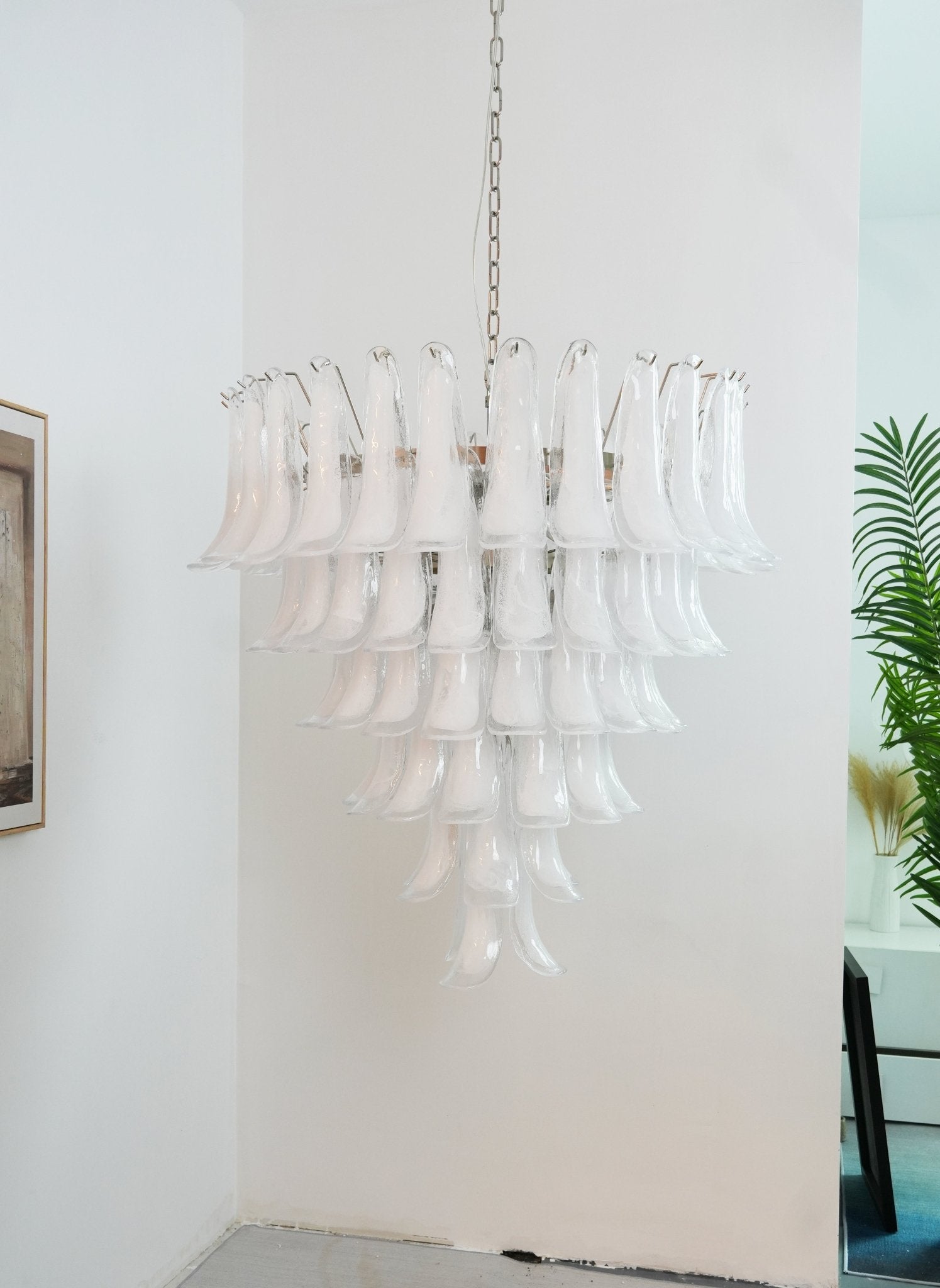 Celiian Chandelier Murano Glass Petals Vintage