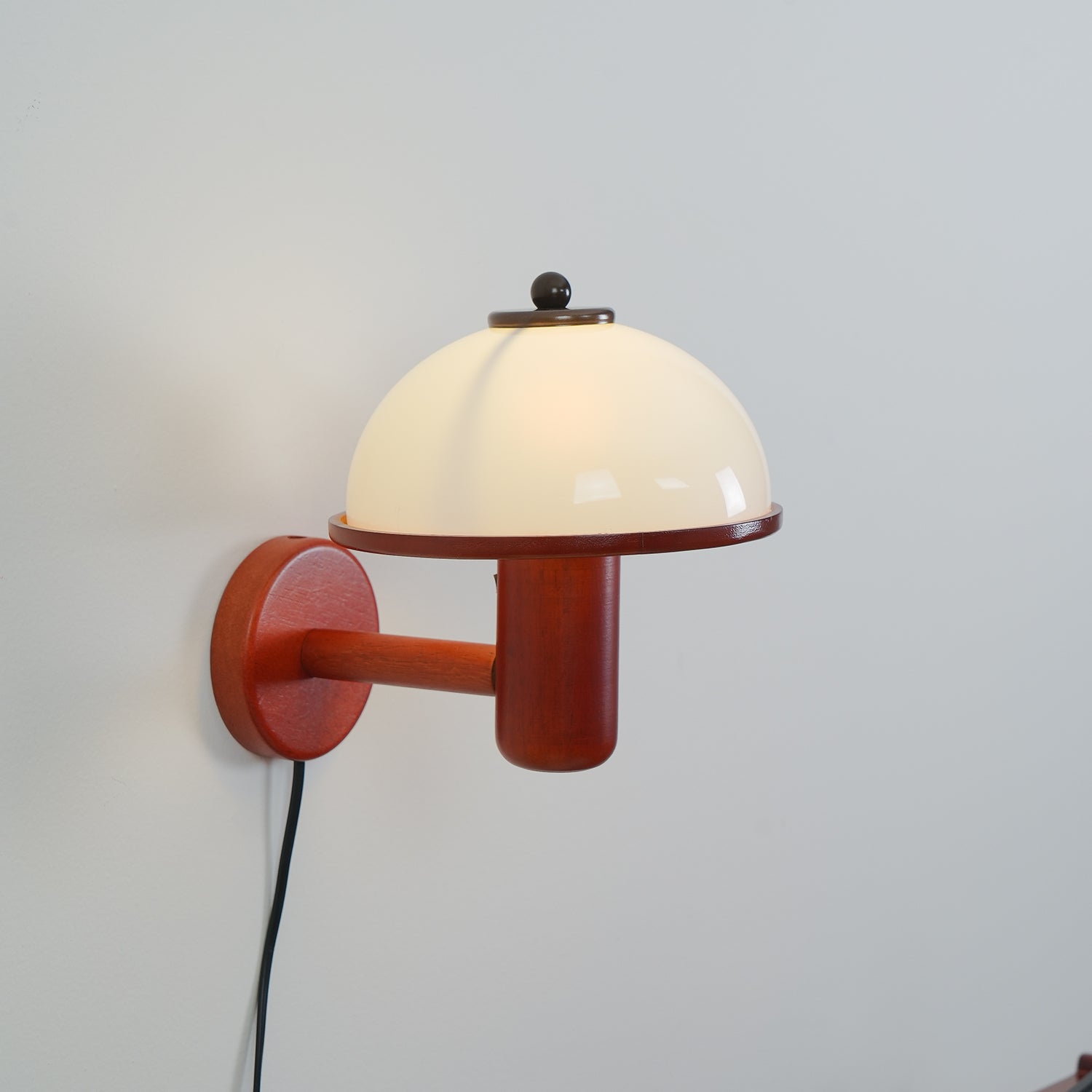 Rinerise Wall Lamp Mushroom Wood Oak
