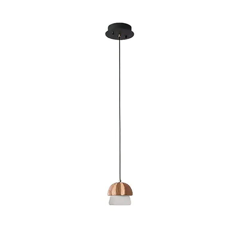 Rineine Pendant Lamp Mushroom Cluster Wood & Glass