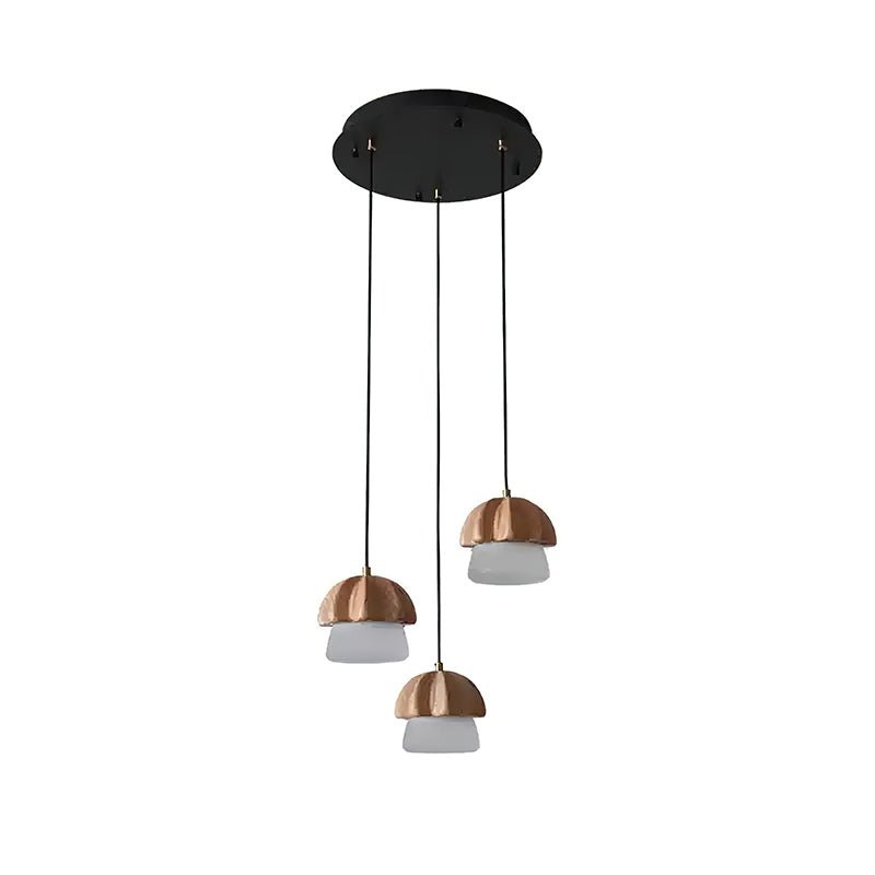 Rineine Pendant Lamp Mushroom Cluster Wood & Glass