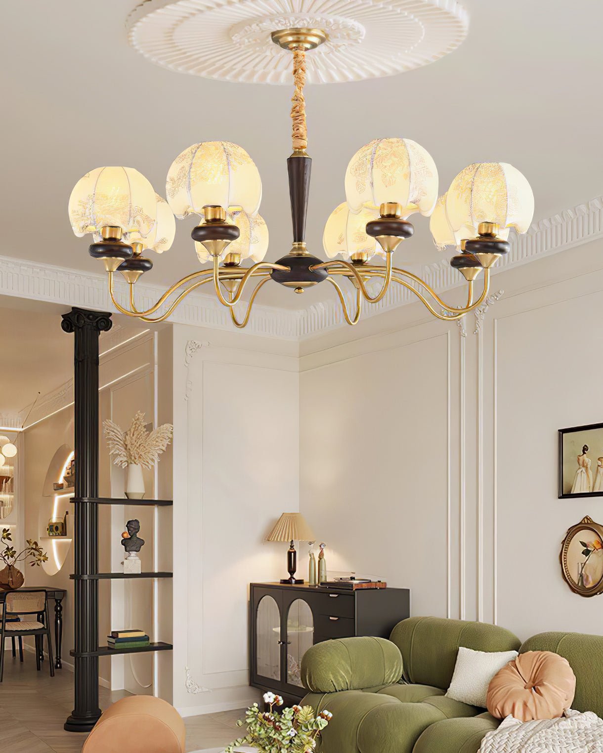 Orchid Vintage Fabric Chandelier