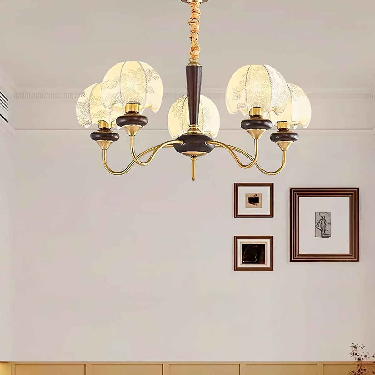 Orchid Vintage Fabric Chandelier