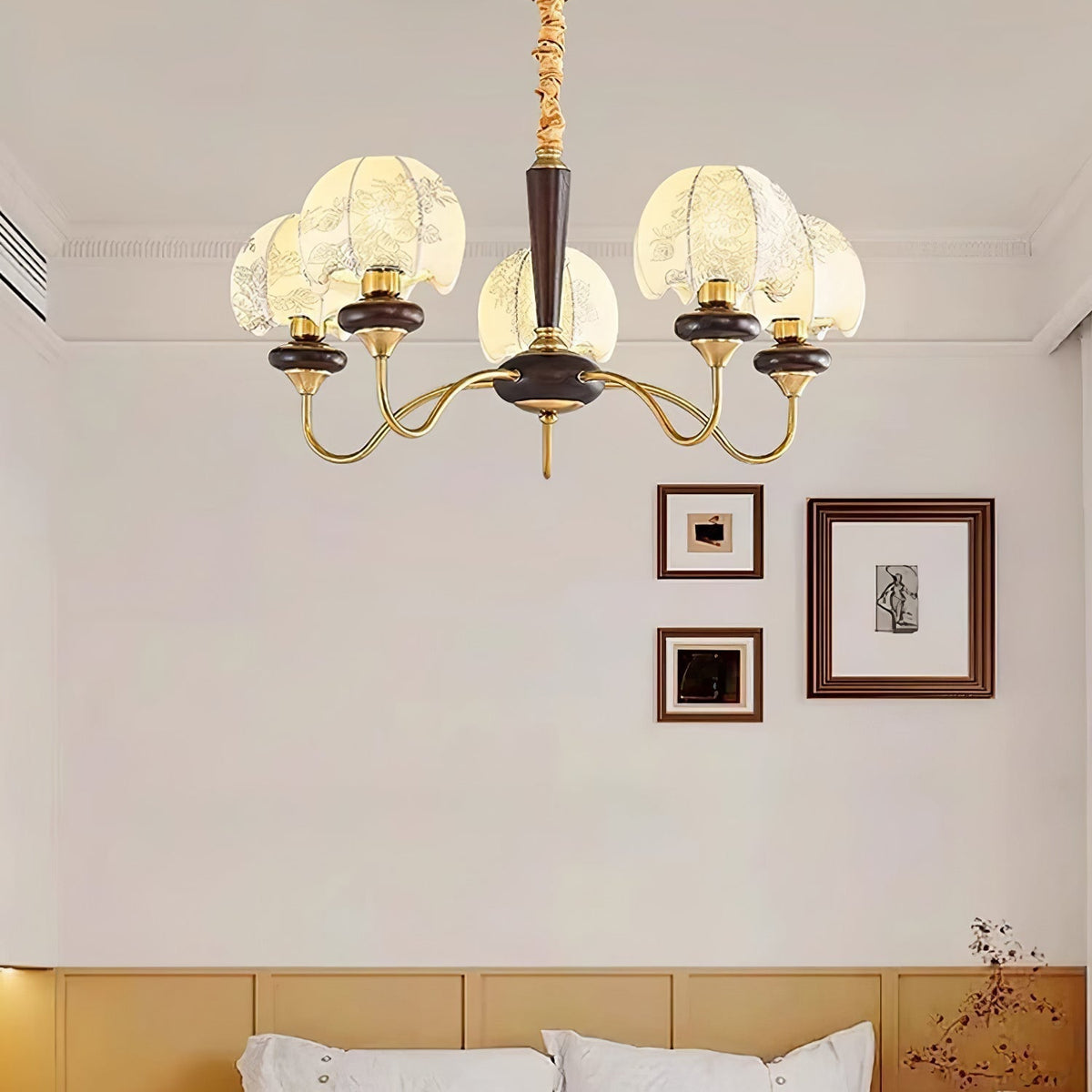 Orchid Vintage Fabric Chandelier