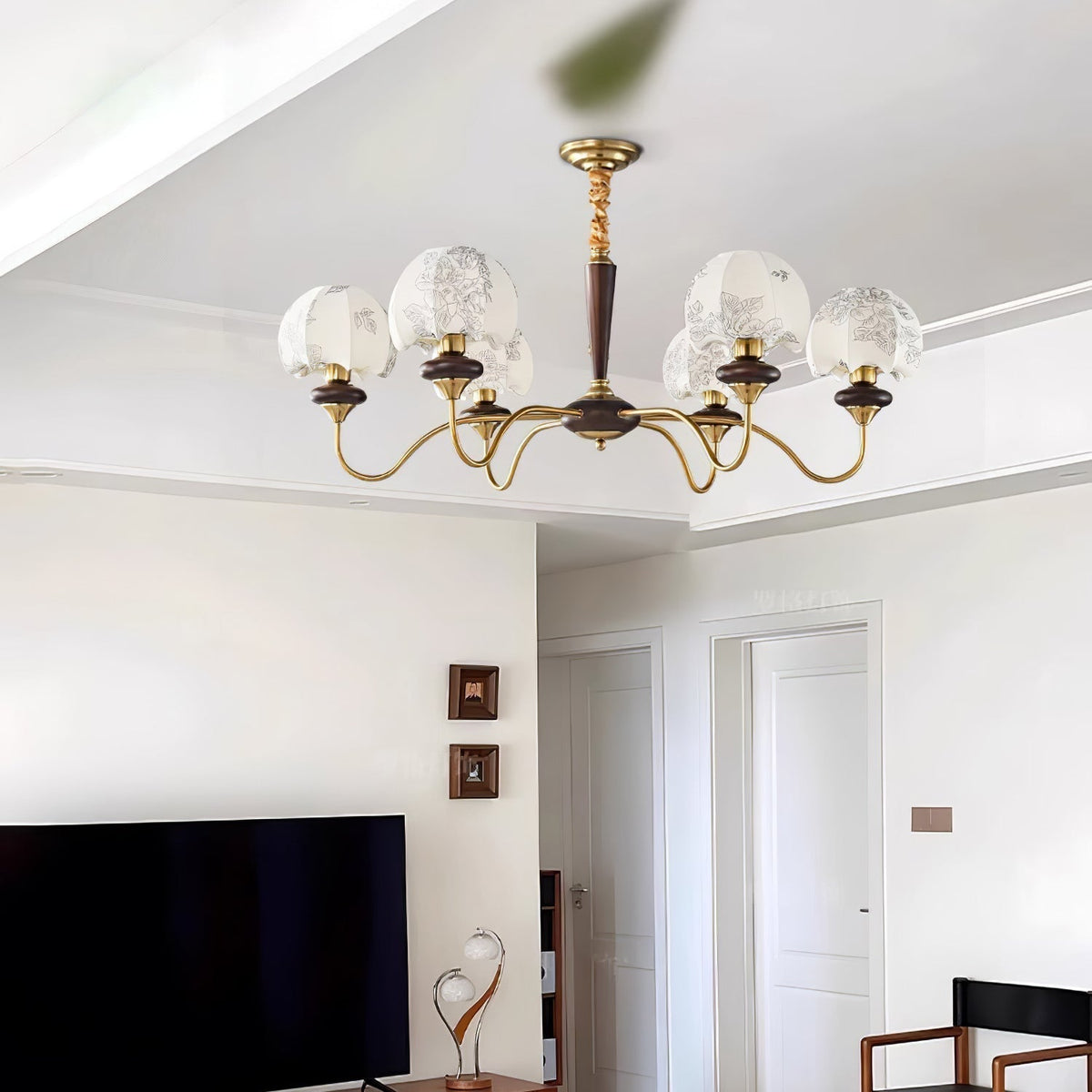 Orchid Vintage Fabric Chandelier