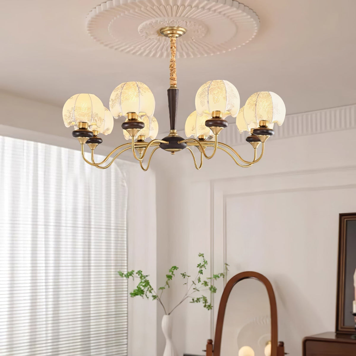 Orchid Vintage Fabric Chandelier