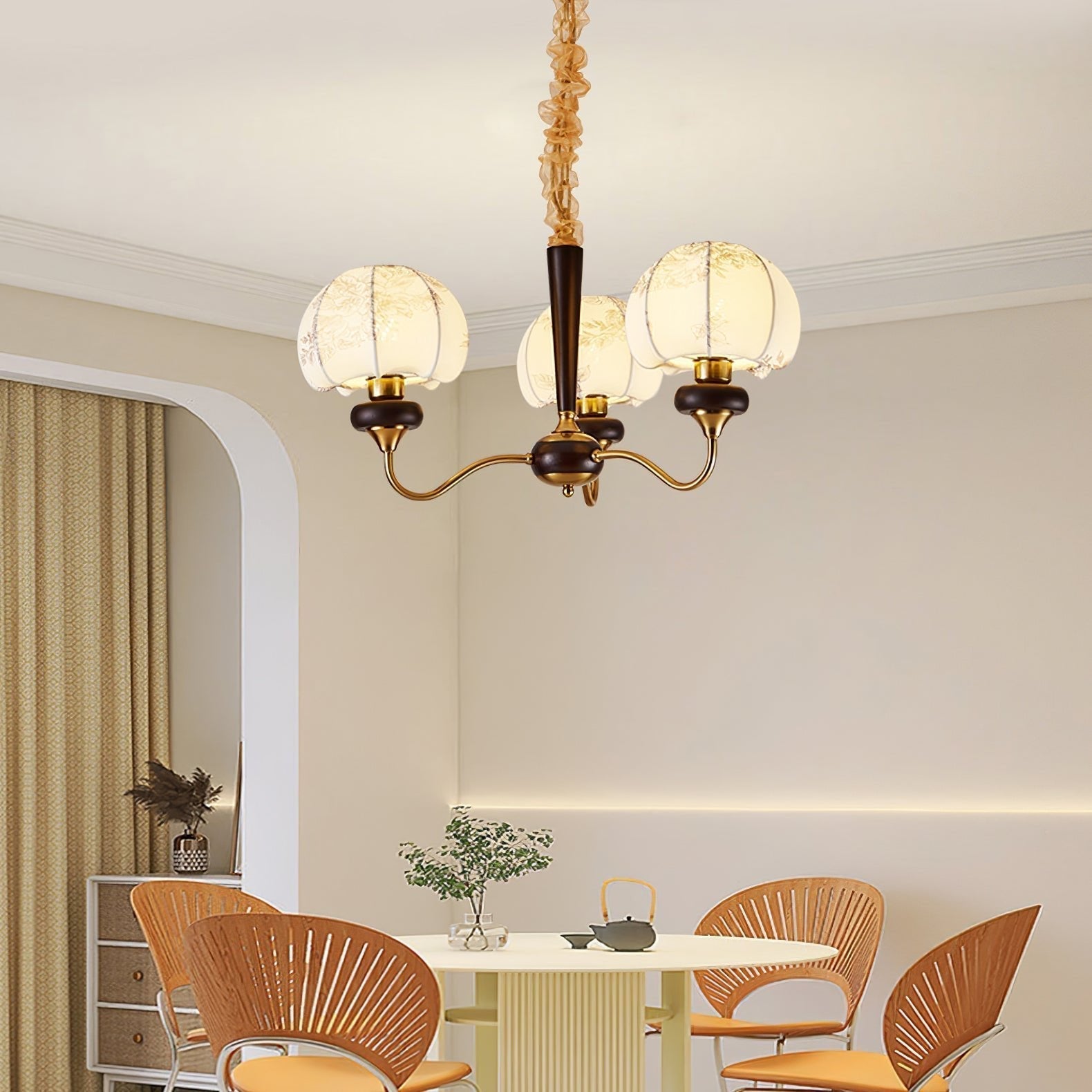 Orchid Vintage Fabric Chandelier