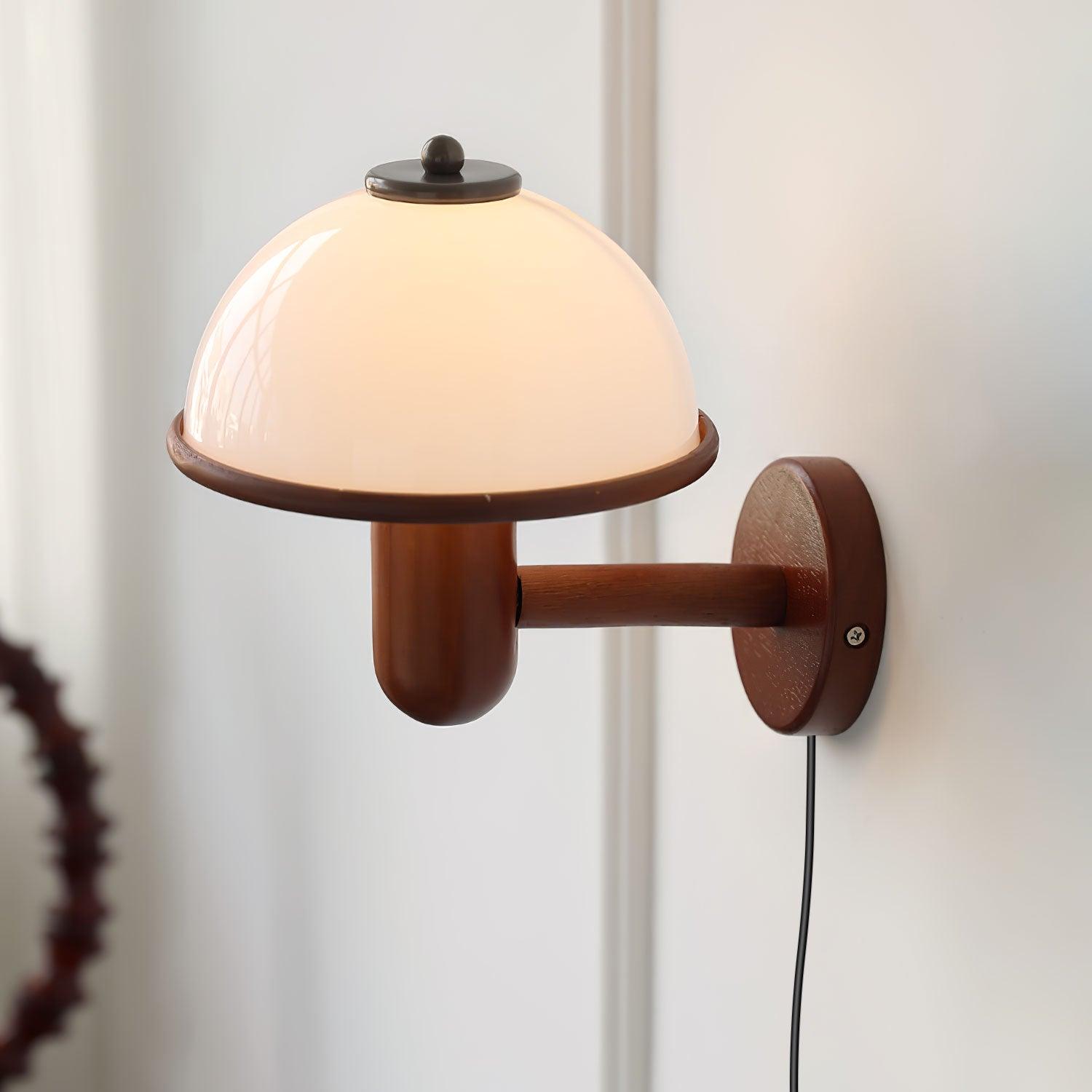 Elvarira Wall Lamp Mushroom Wood