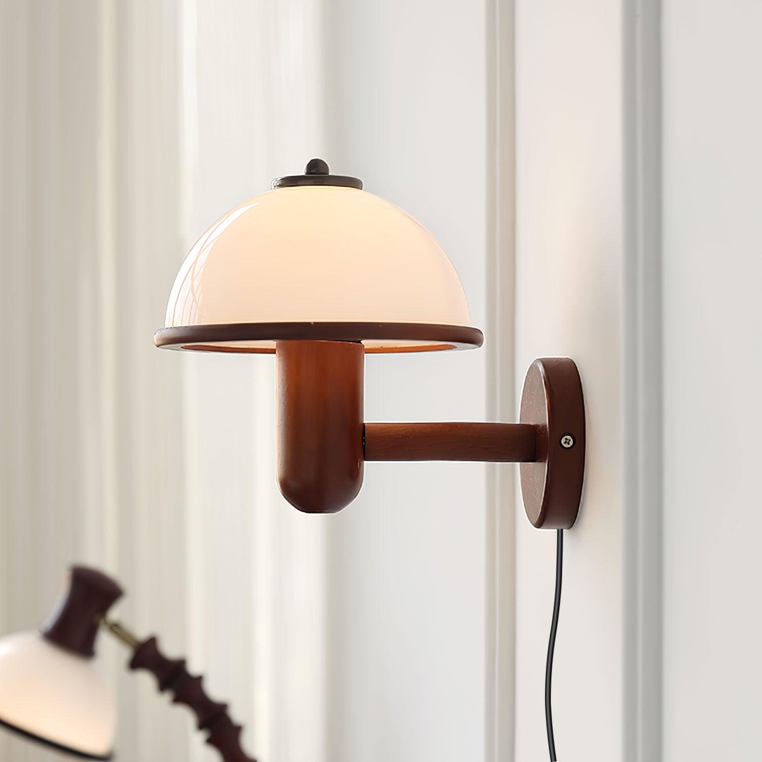 Elvarira Wall Lamp Mushroom Wood
