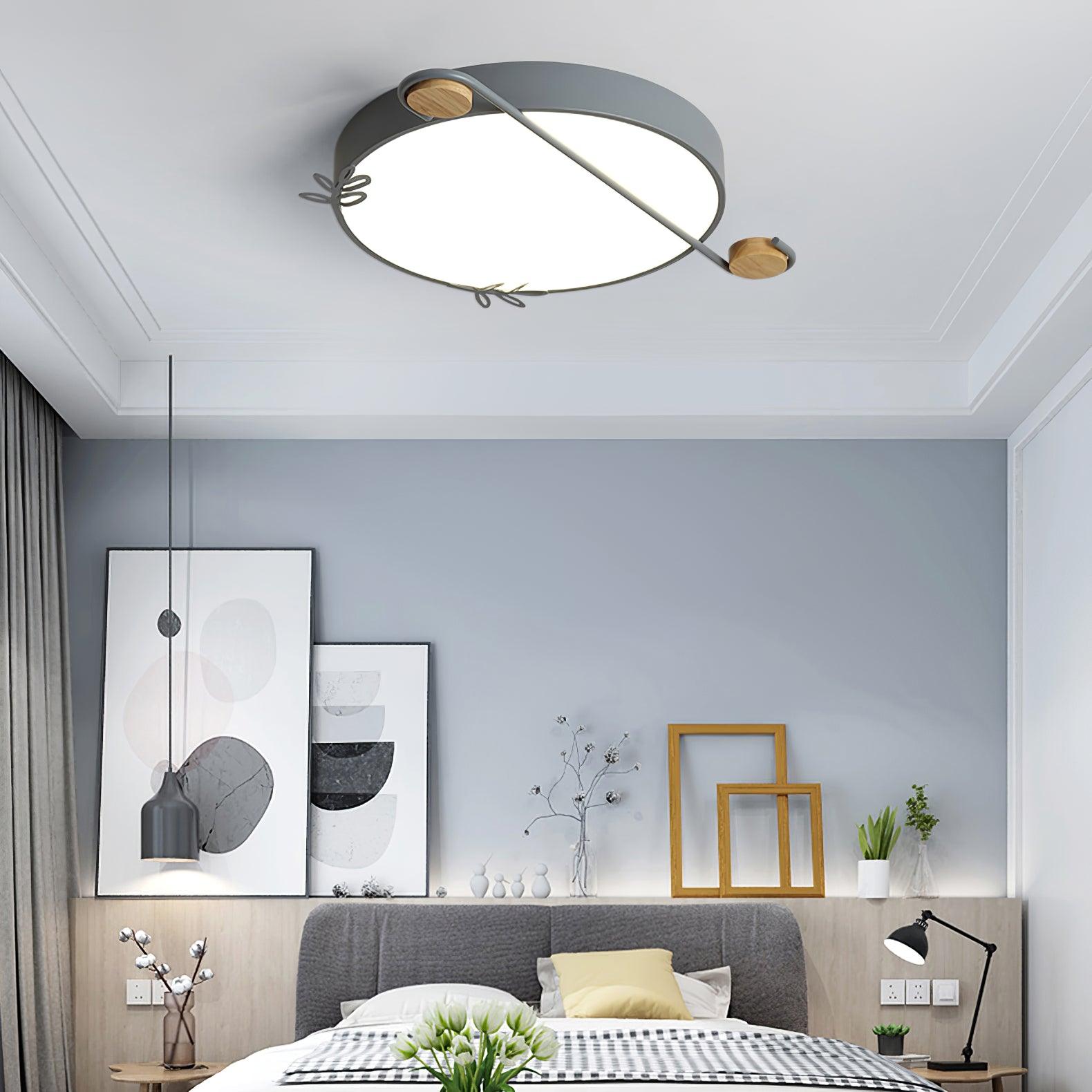 Evzorira Musical Note Art Round Ceiling Lamp