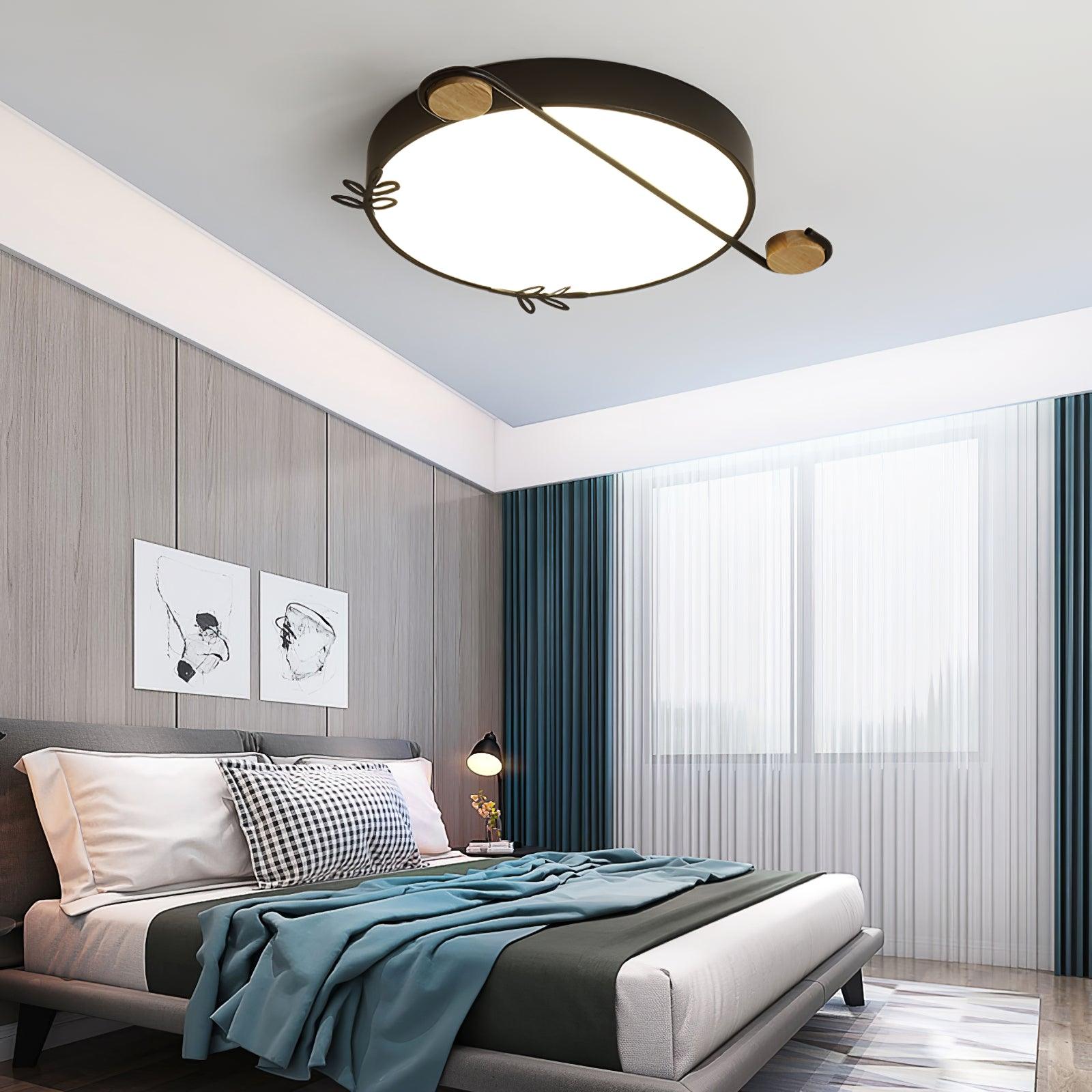 Evzorira Musical Note Art Round Ceiling Lamp