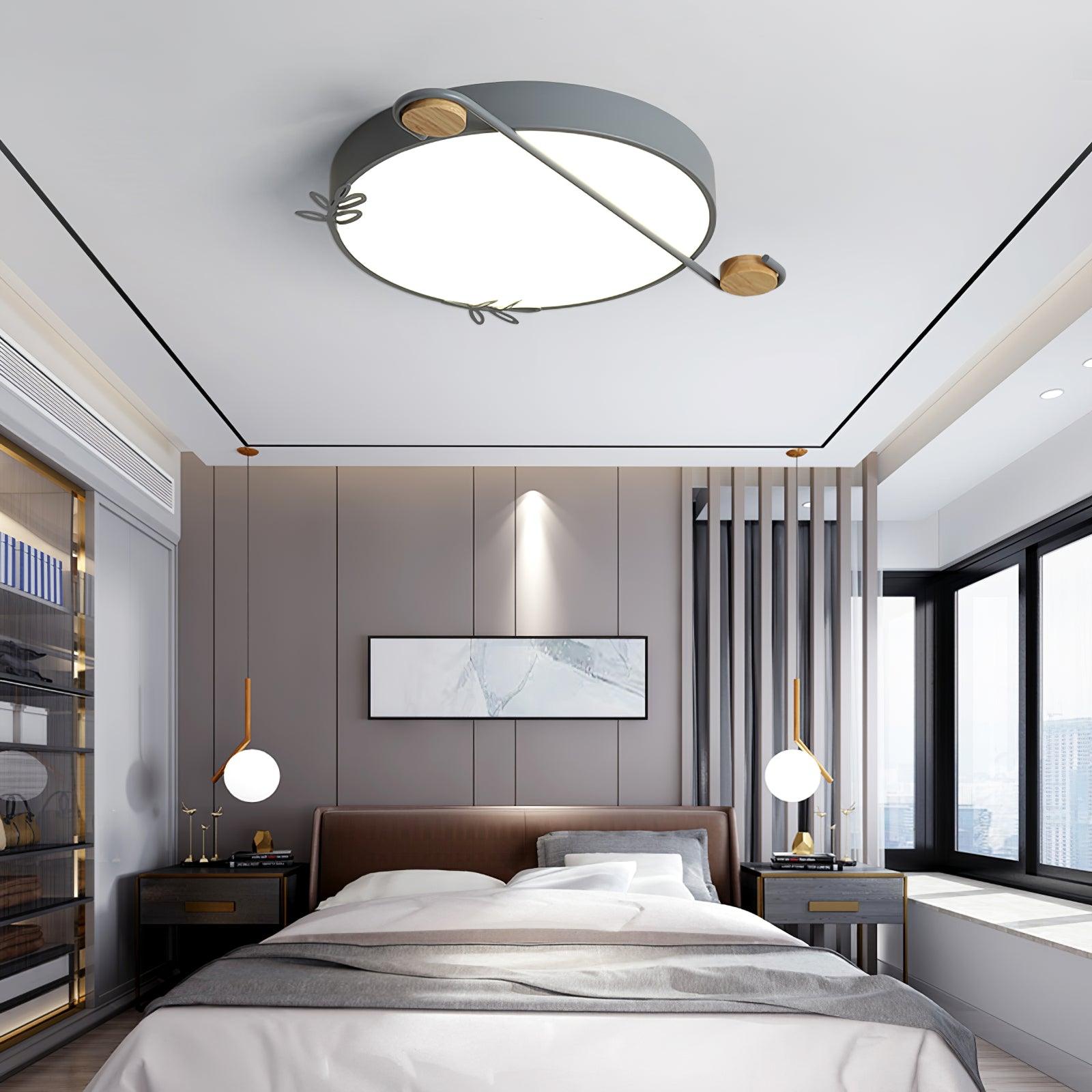 Evzorira Musical Note Art Round Ceiling Lamp