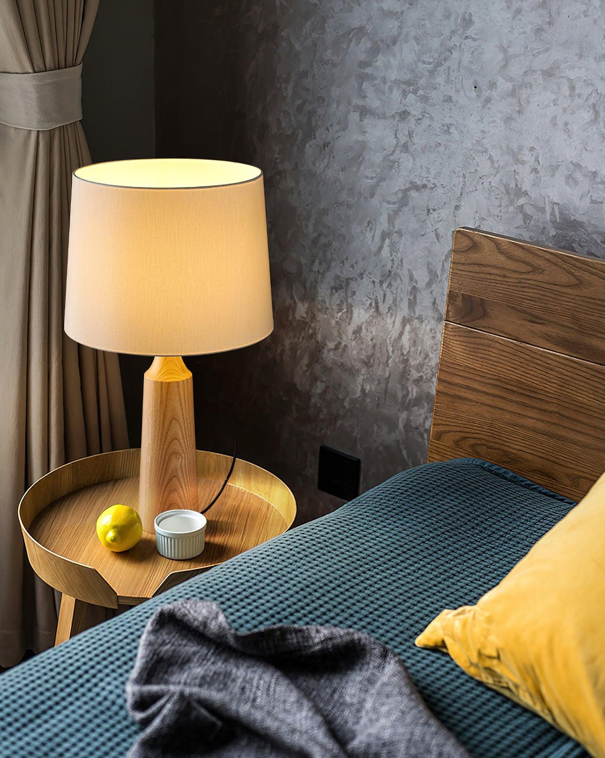 Harry Contemporary Wood Table Lamp