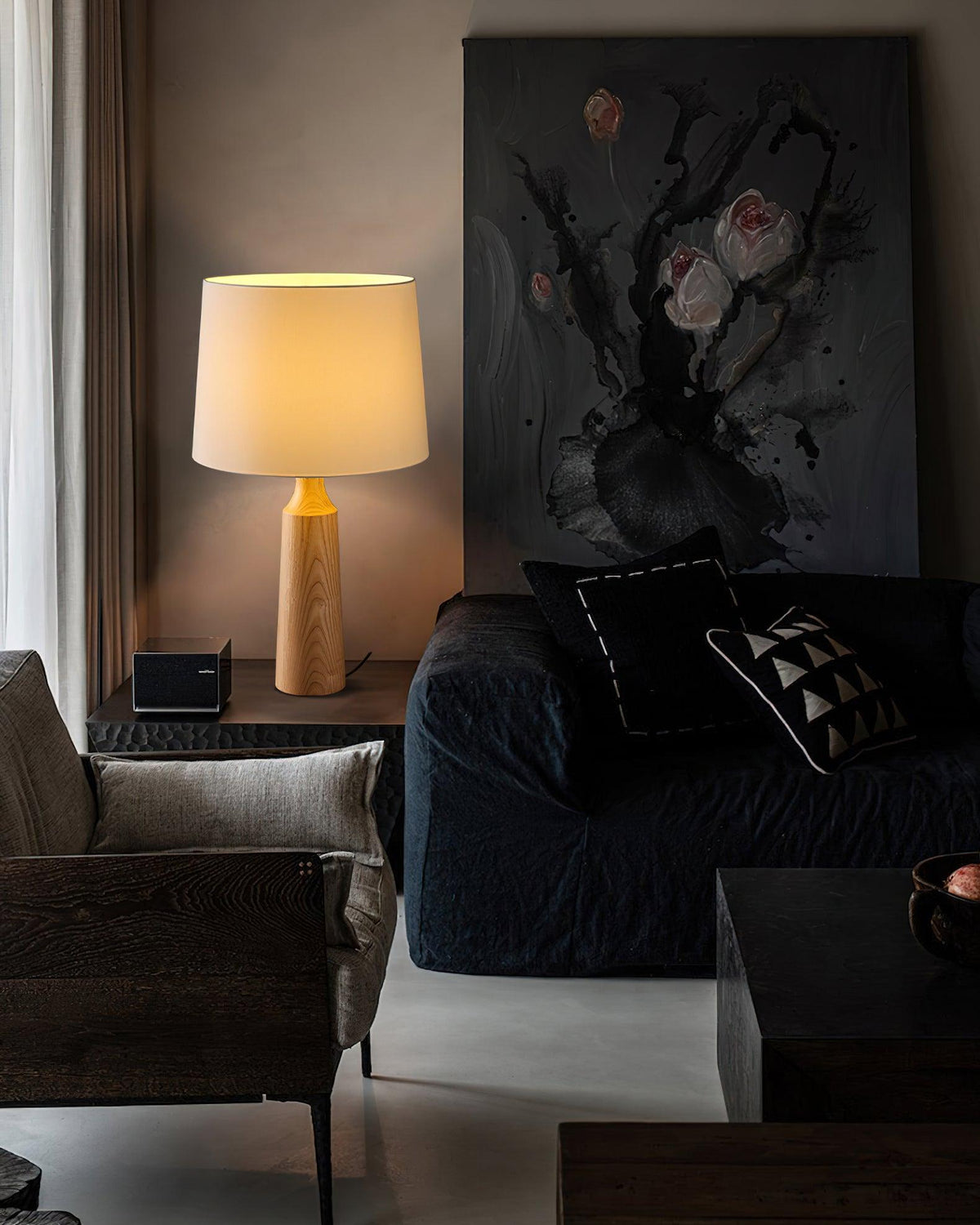 Harry Contemporary Wood Table Lamp