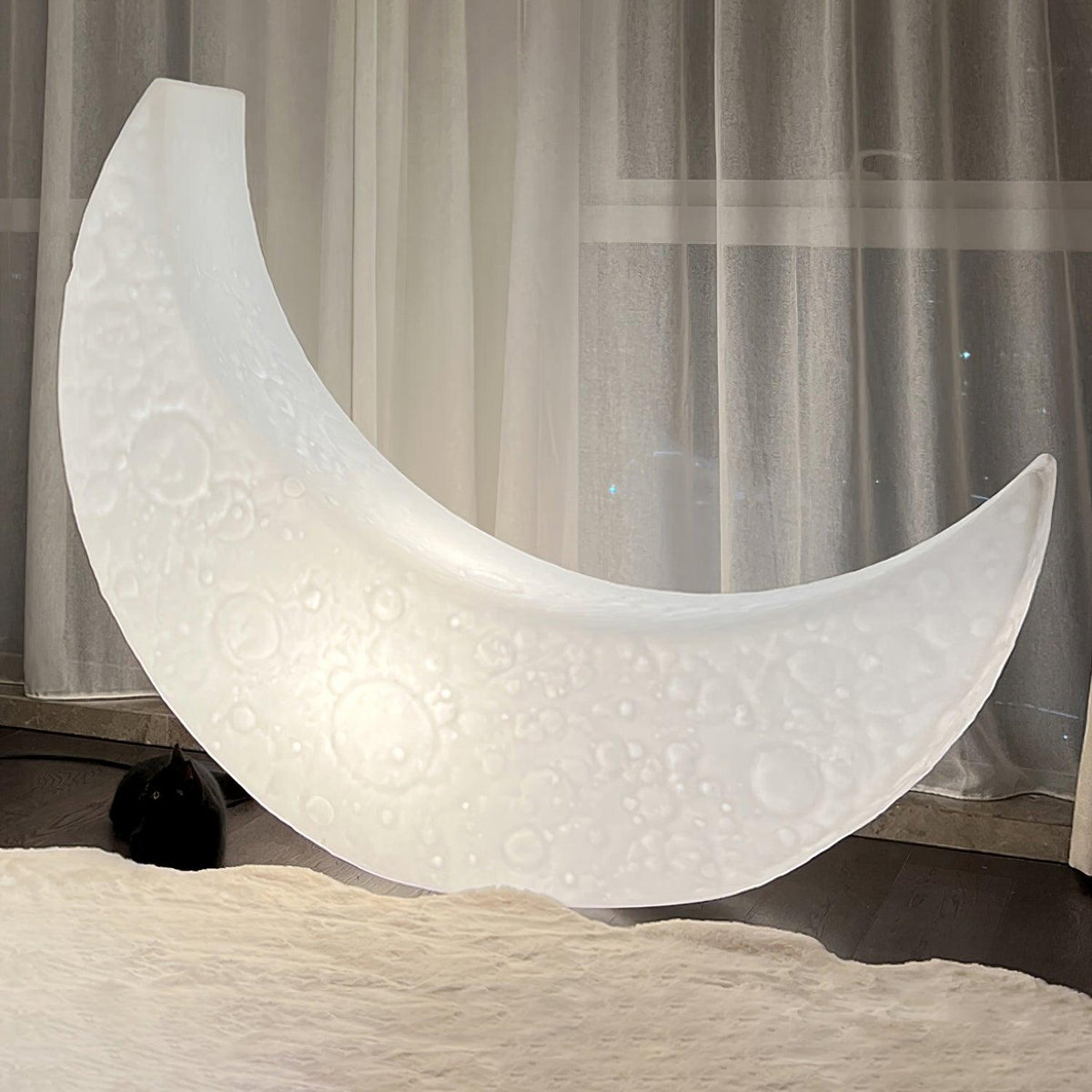 Zetheor Crescent Moon Resin Floor Lamp