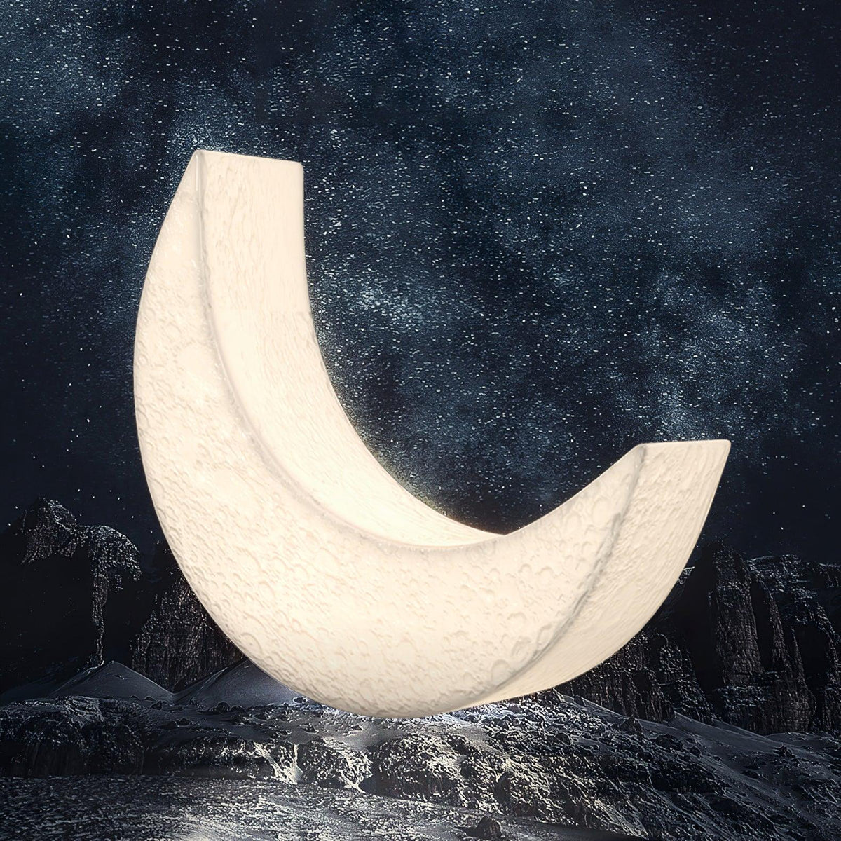 Zetheor Crescent Moon Resin Floor Lamp