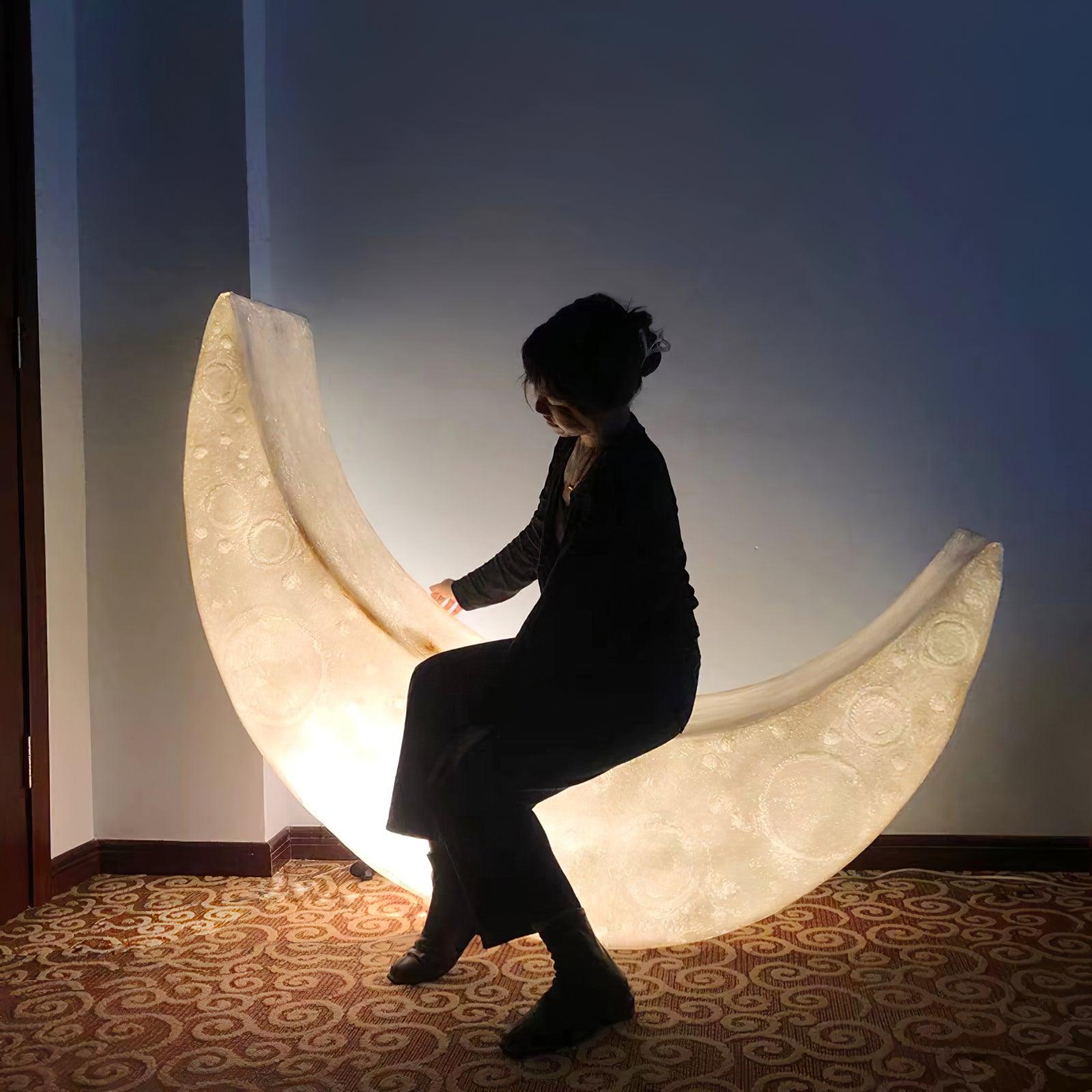 Zetheor Crescent Moon Resin Floor Lamp
