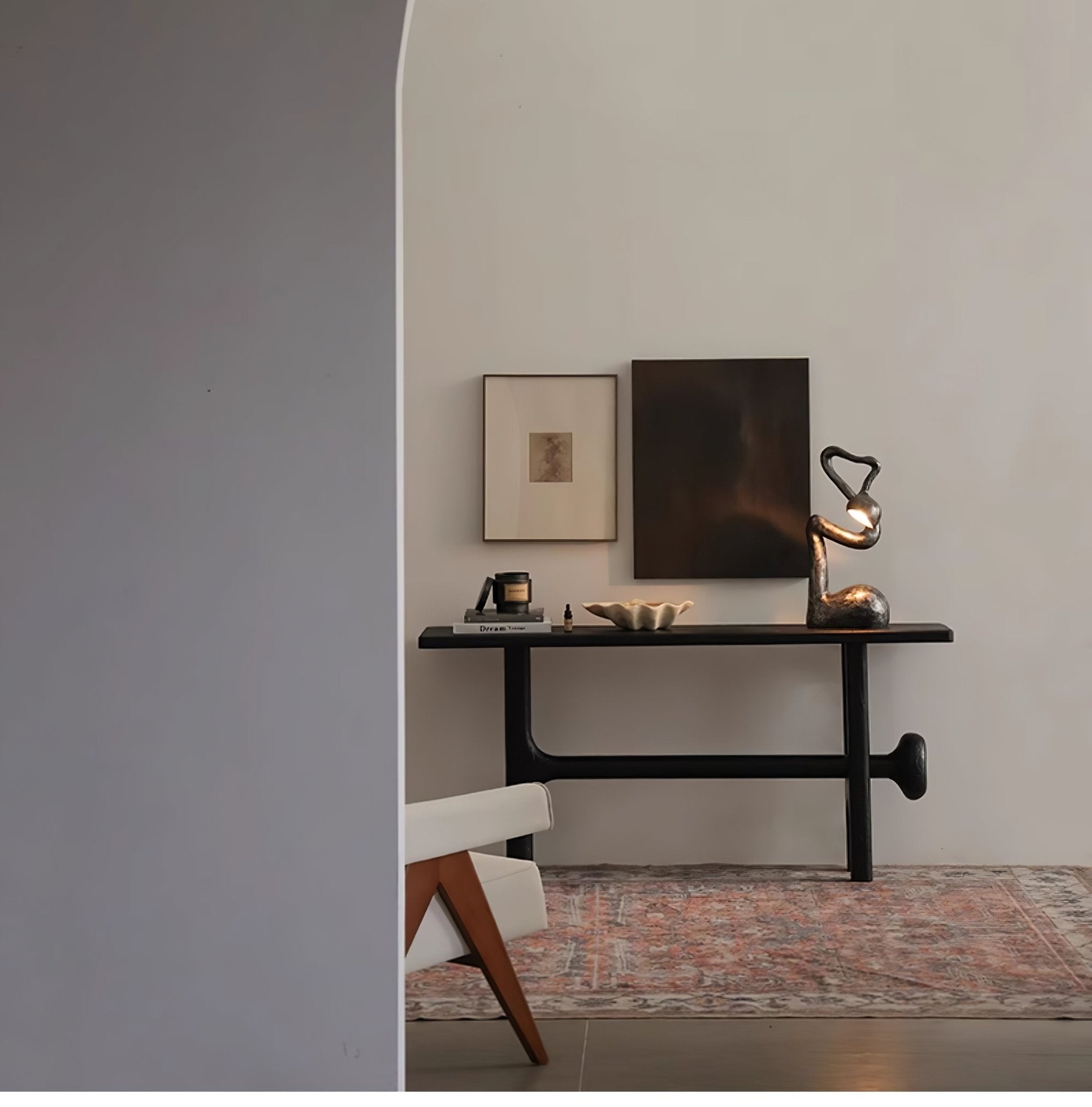 Twist  Black Sculptural Table Lamp