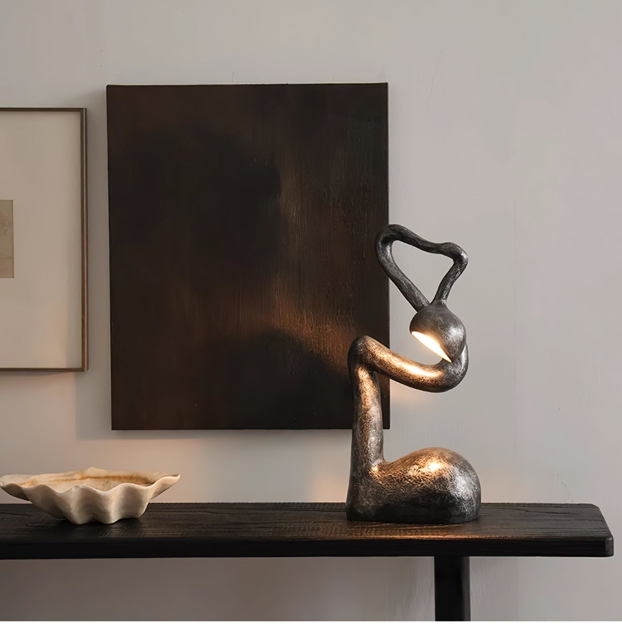 Twist  Black Sculptural Table Lamp