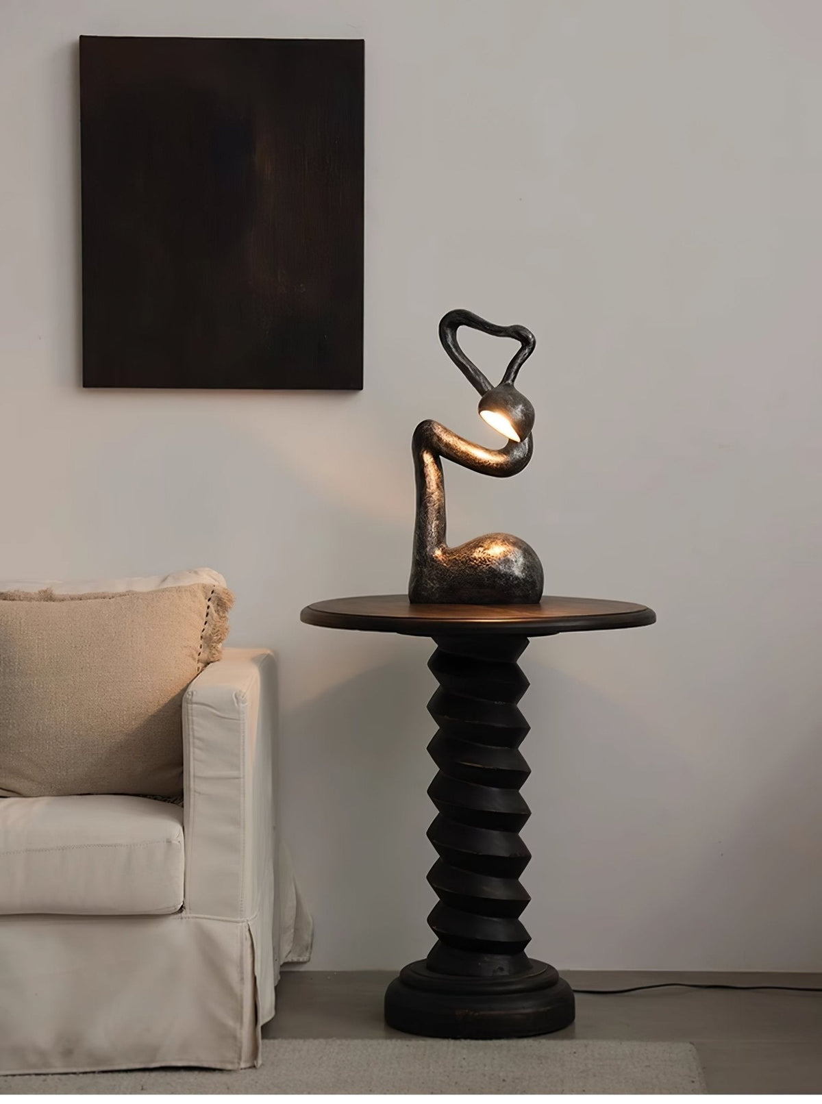 Twist  Black Sculptural Table Lamp