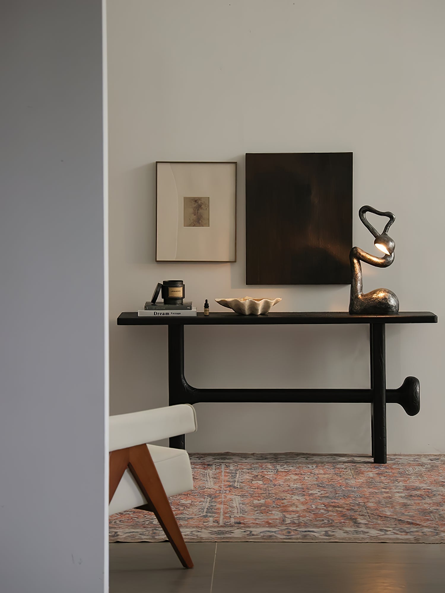 Twist  Black Sculptural Table Lamp