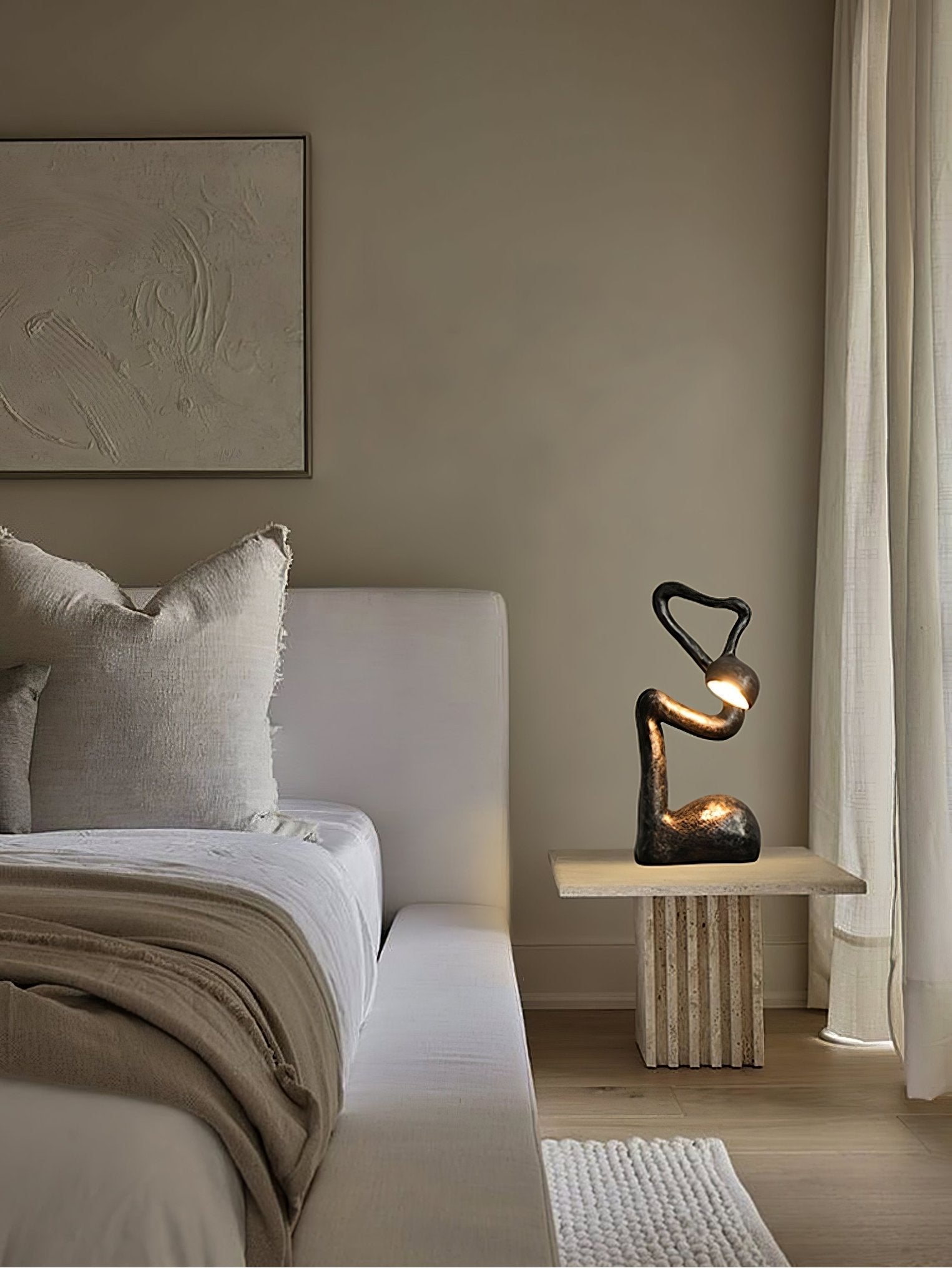 Twist  Black Sculptural Table Lamp