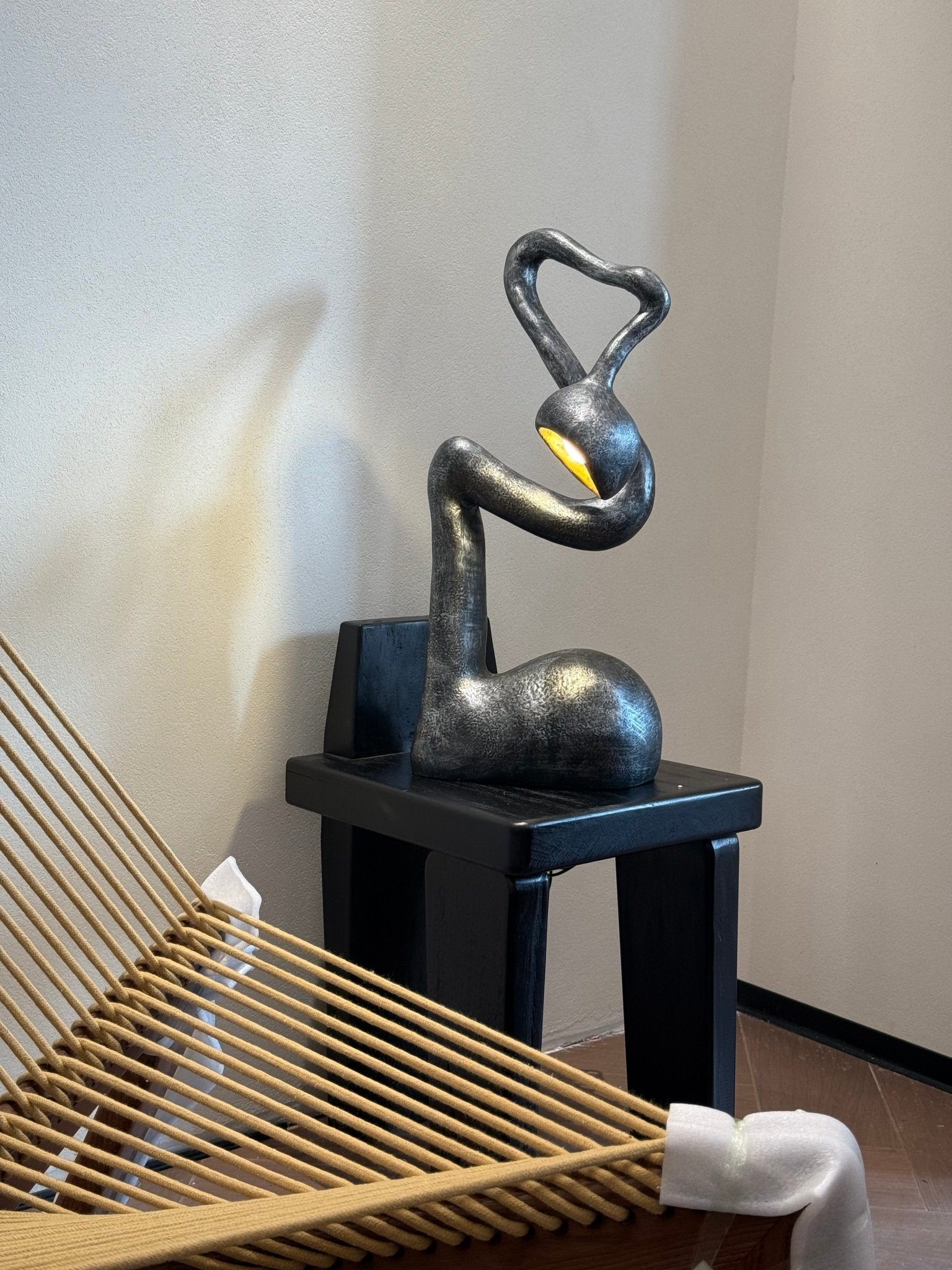 Twist  Black Sculptural Table Lamp