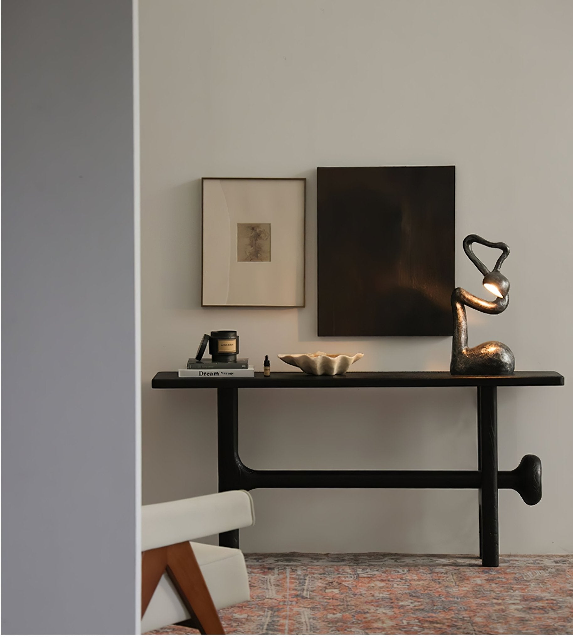 Twist  Black Sculptural Table Lamp