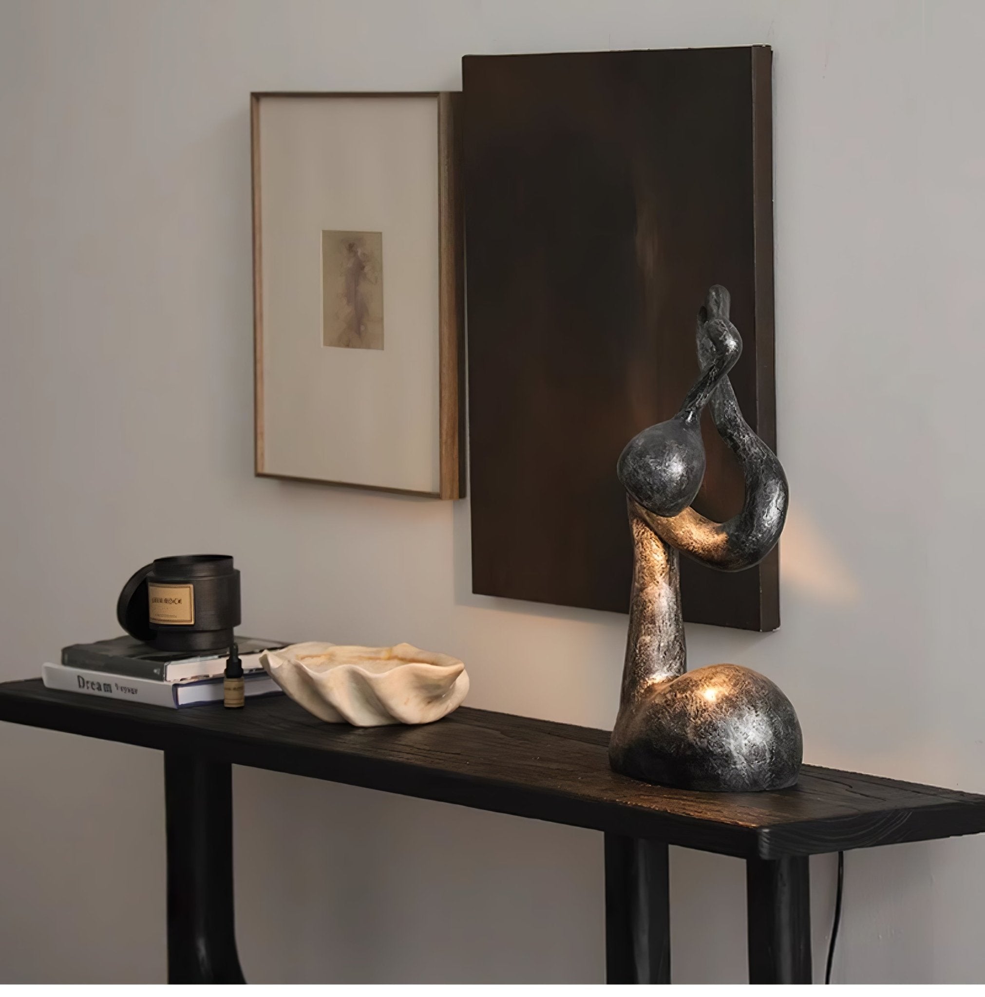 Twist  Black Sculptural Table Lamp