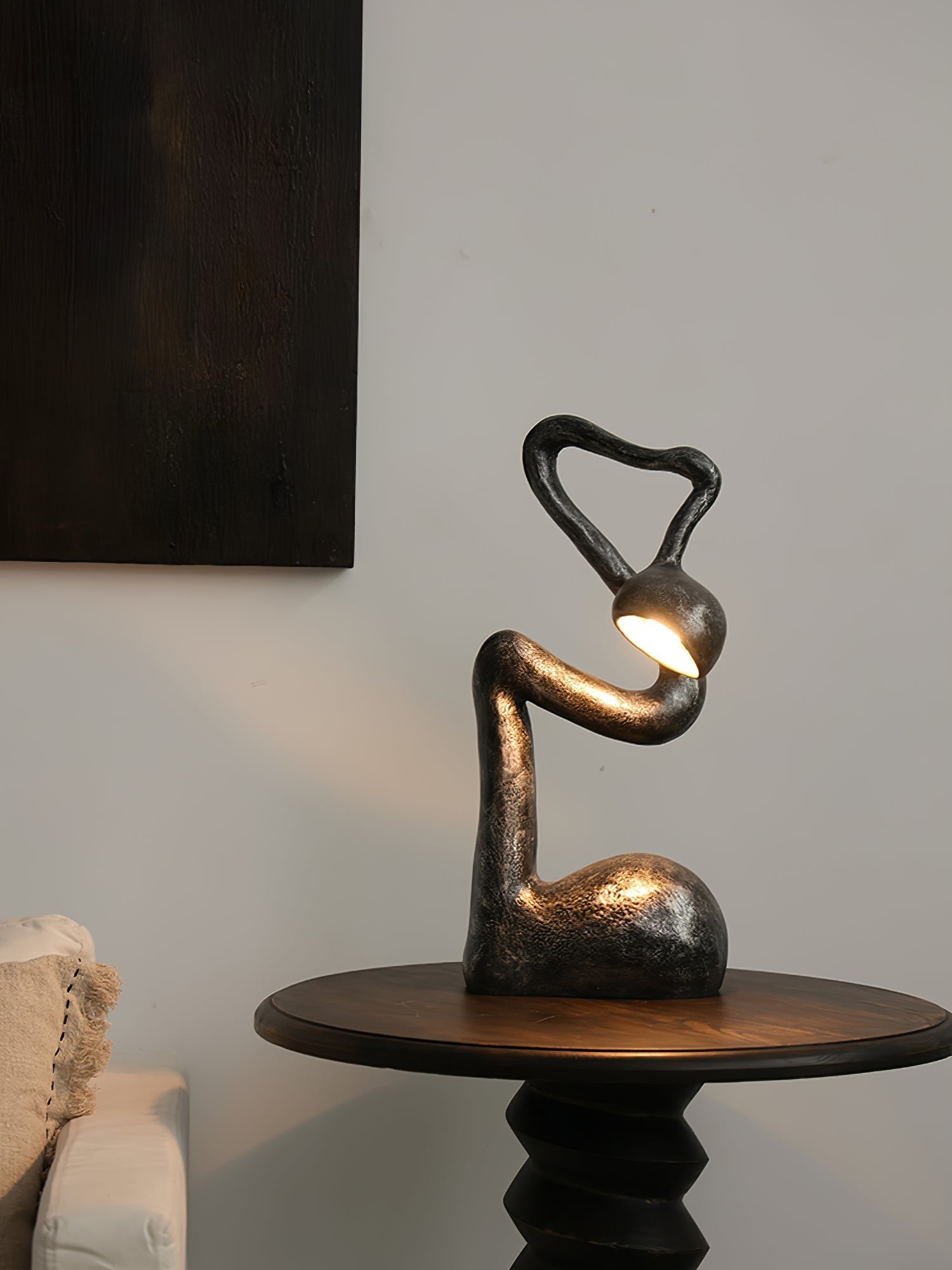 Twist  Black Sculptural Table Lamp