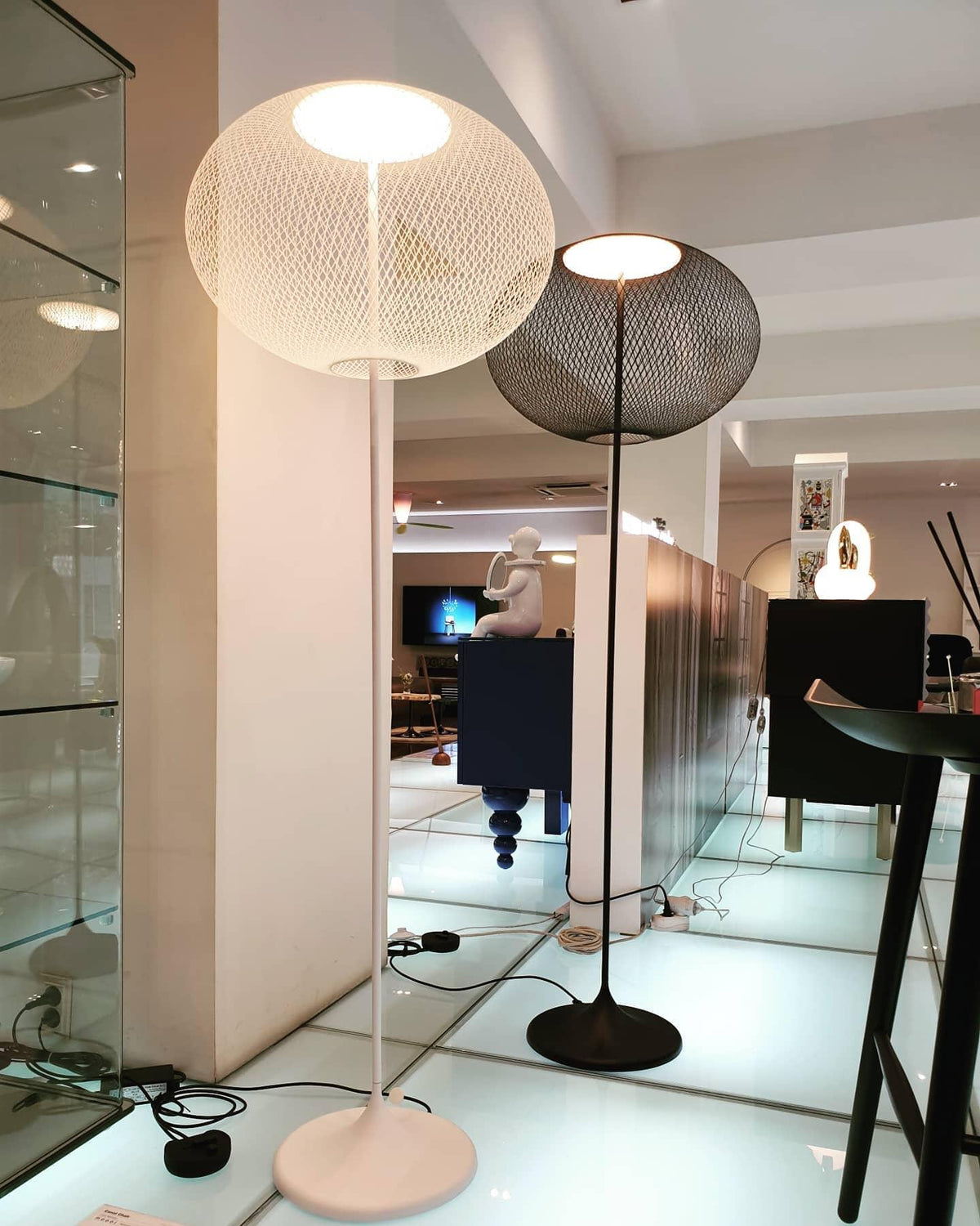Ilsolyre Industrial Mesh Floor Lamp