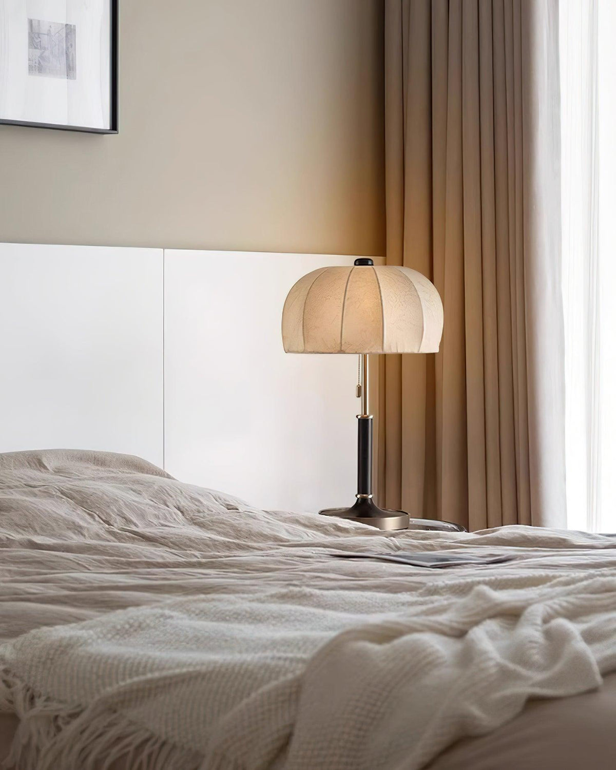 Nalemu Wood Fabric Retro Table Lamp