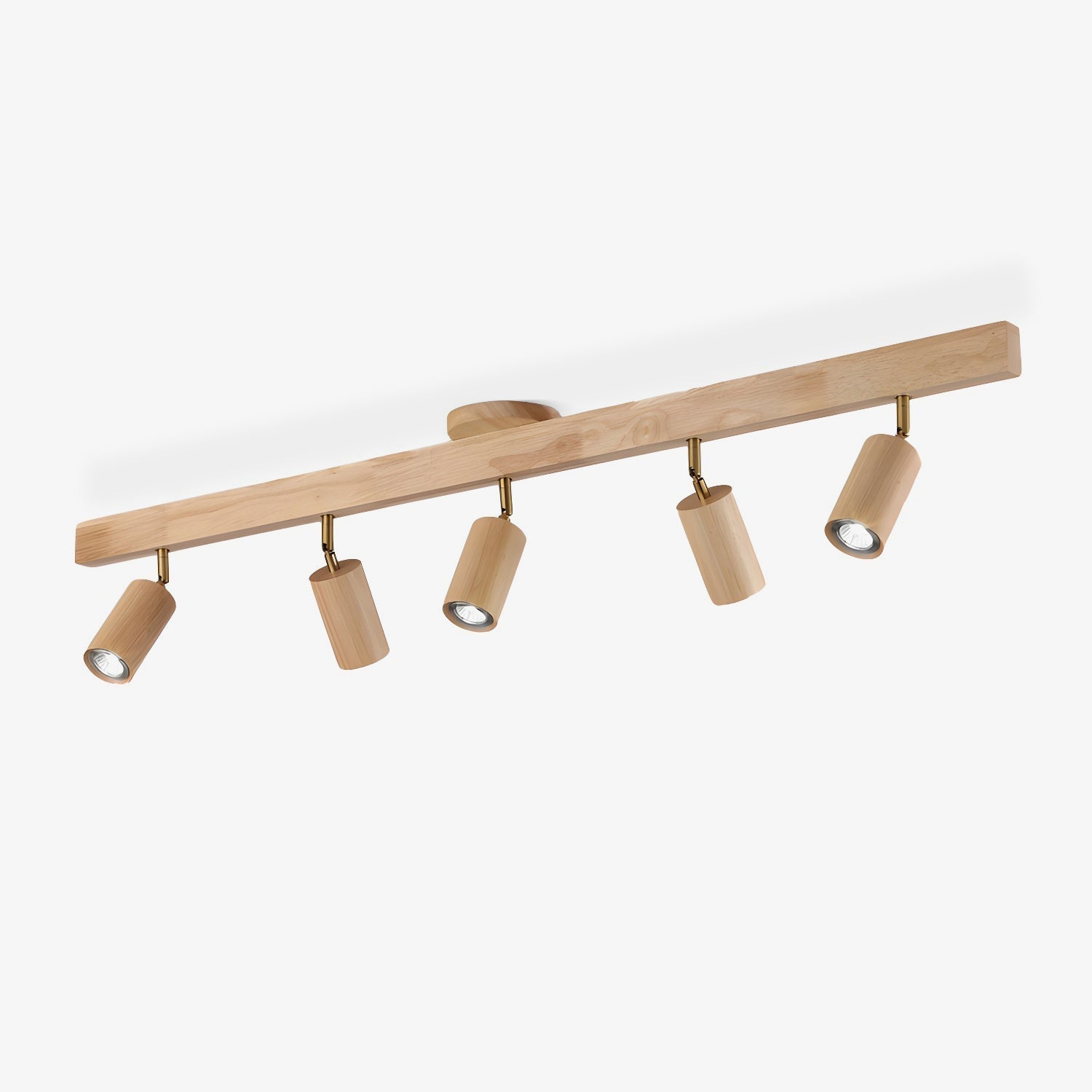 Nola Ceiling Lamp Natural Wood Beam with Spotlight