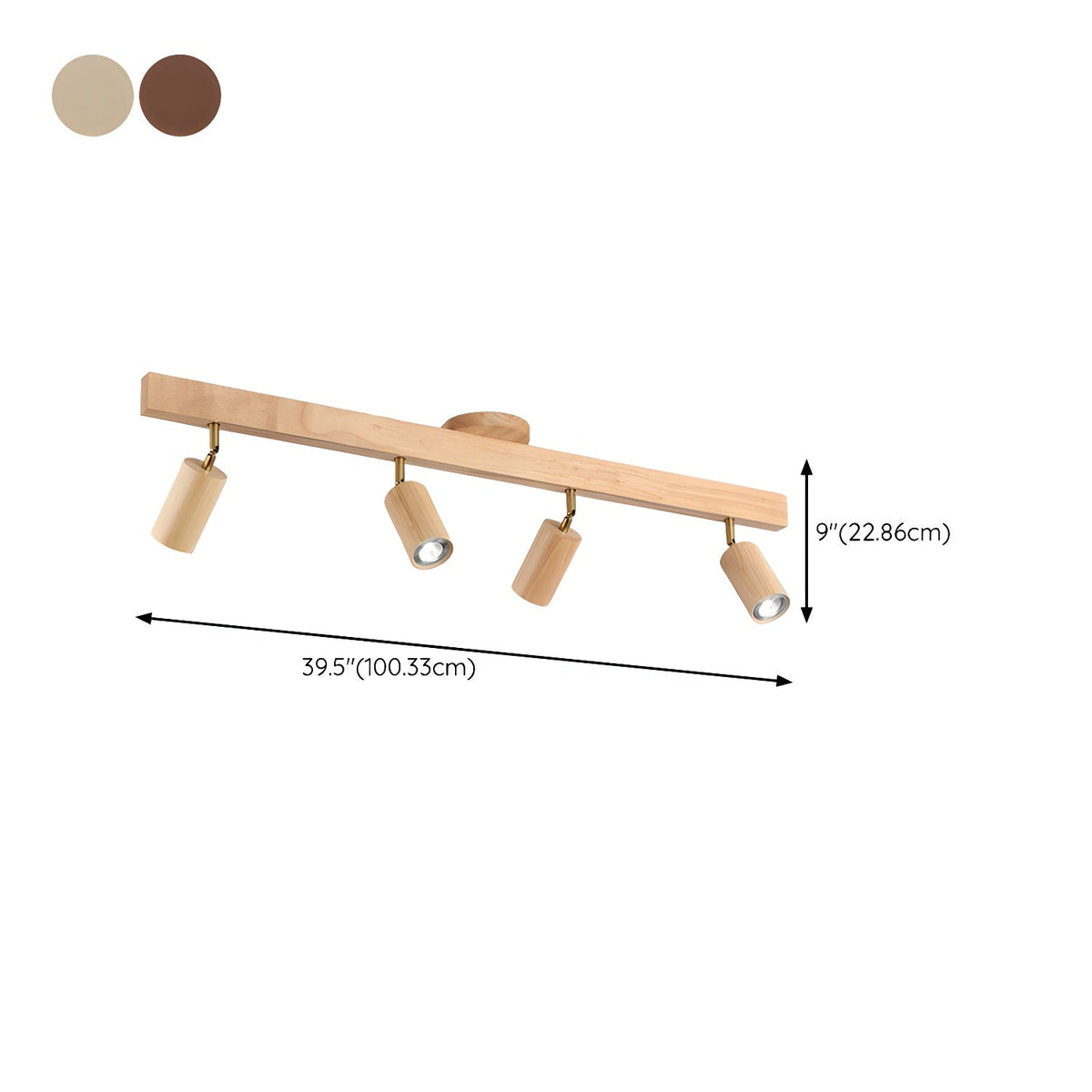 Valestone Wood Beam Spotlight Flush Mount Ceiling Light