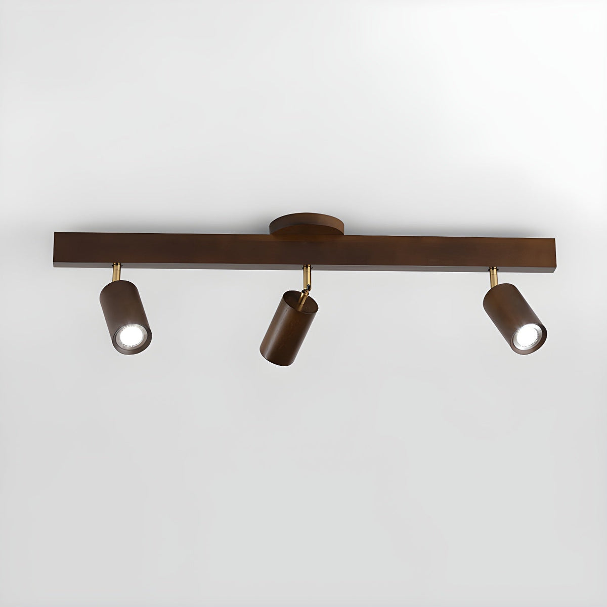 Nola Ceiling Lamp Natural Wood Beam with Spotlight