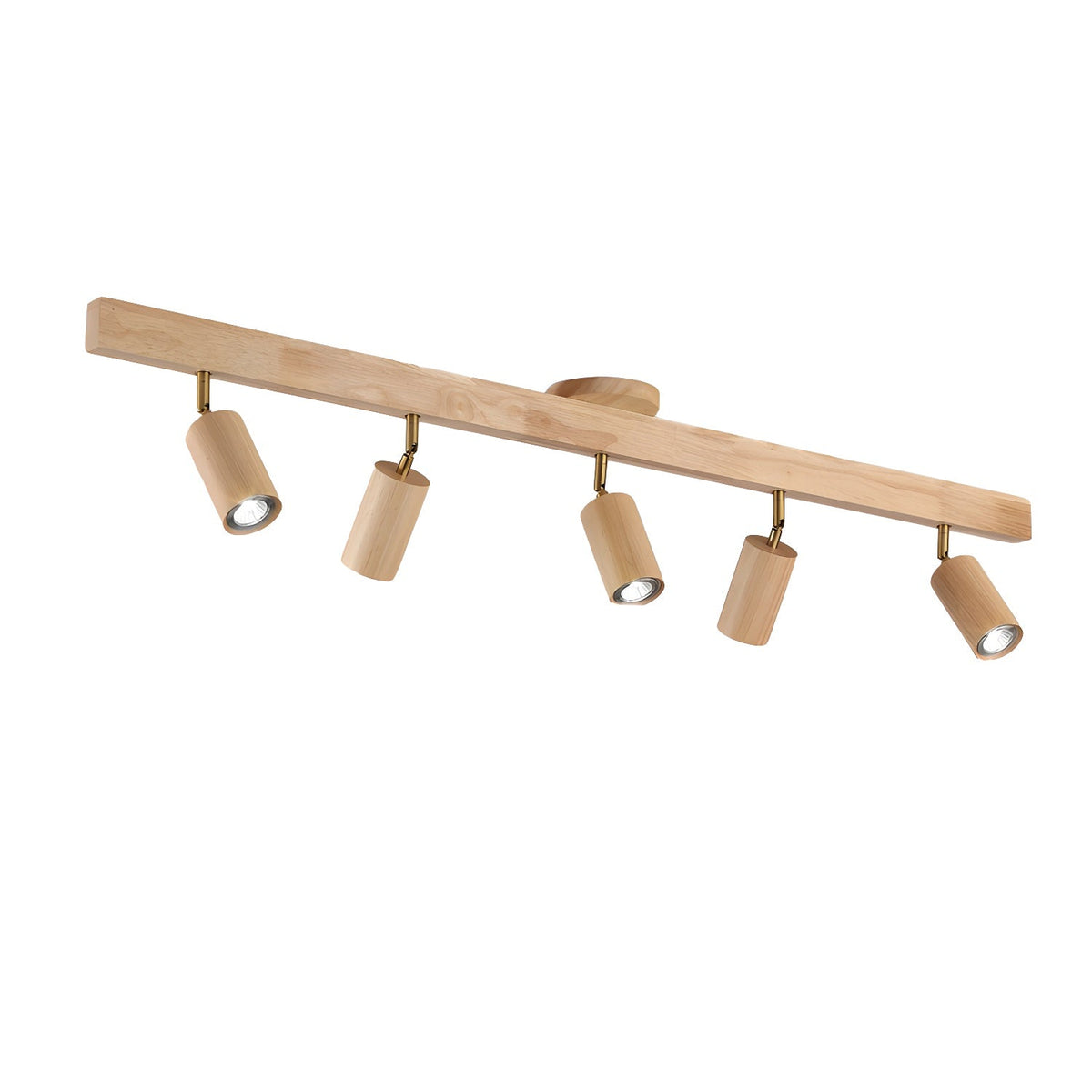 Nola Ceiling Lamp Natural Wood Beam with Spotlight