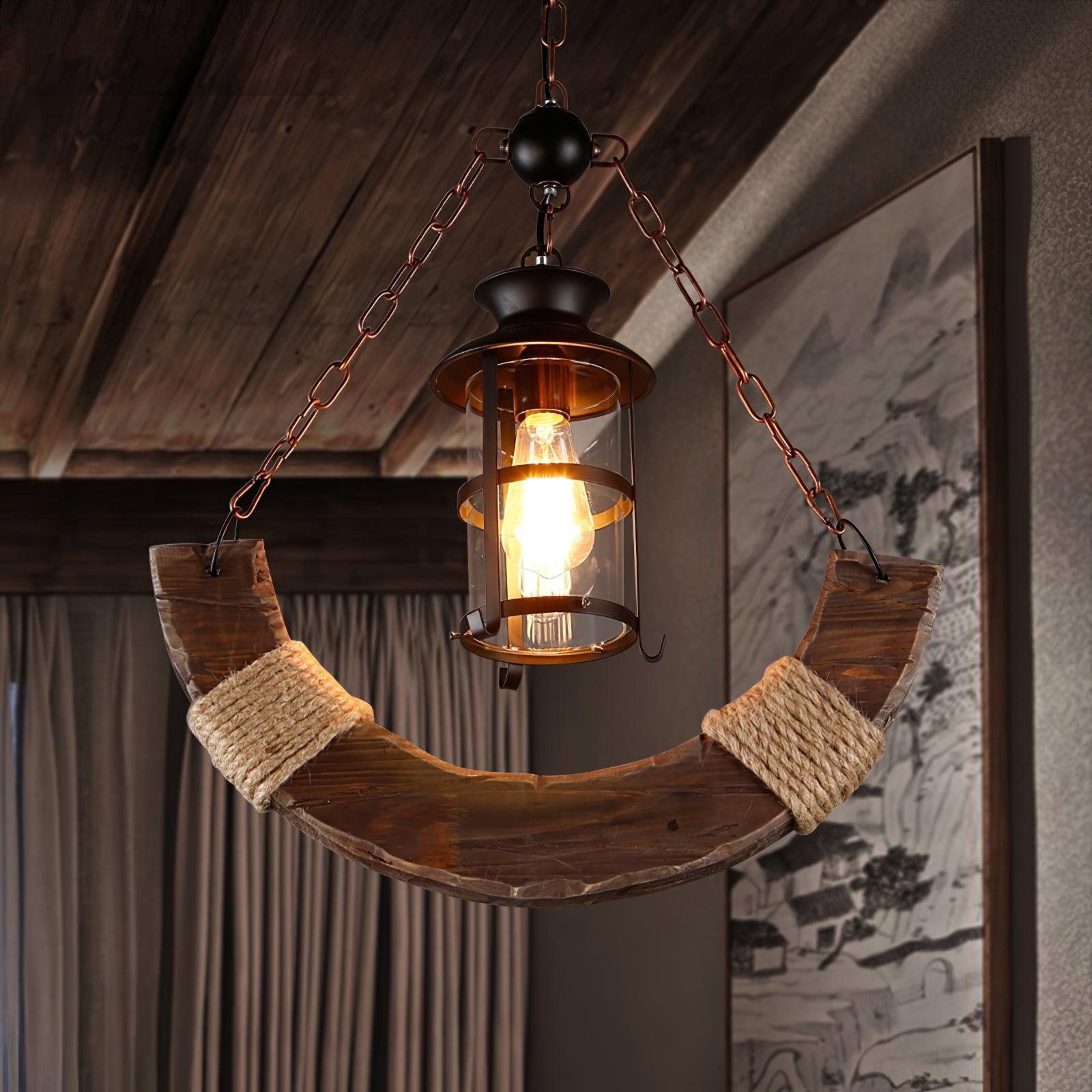 Aurzorir Vintage Wood Chandelier
