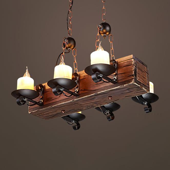 Aurzorir Vintage Wood Chandelier