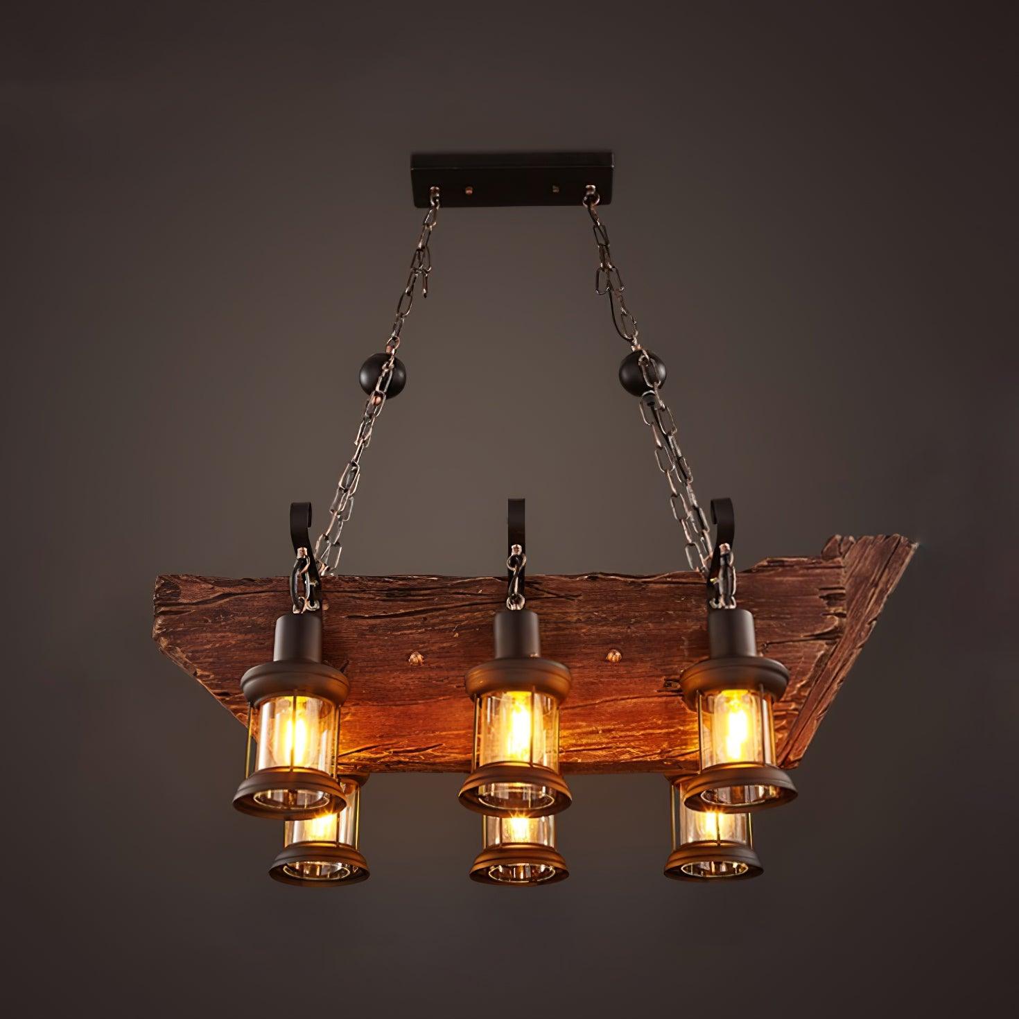 Aurzorir Vintage Wood Chandelier