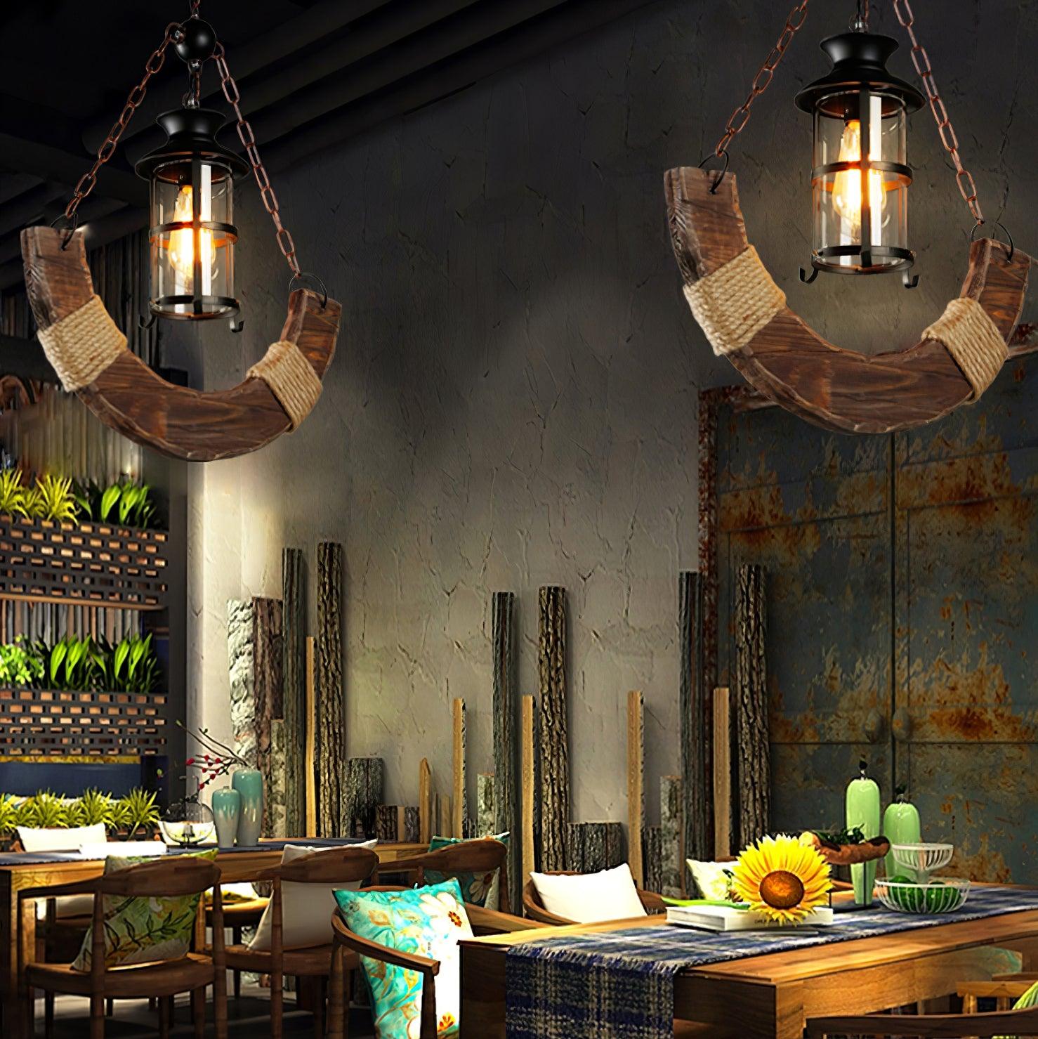 Aurzorir Vintage Wood Chandelier