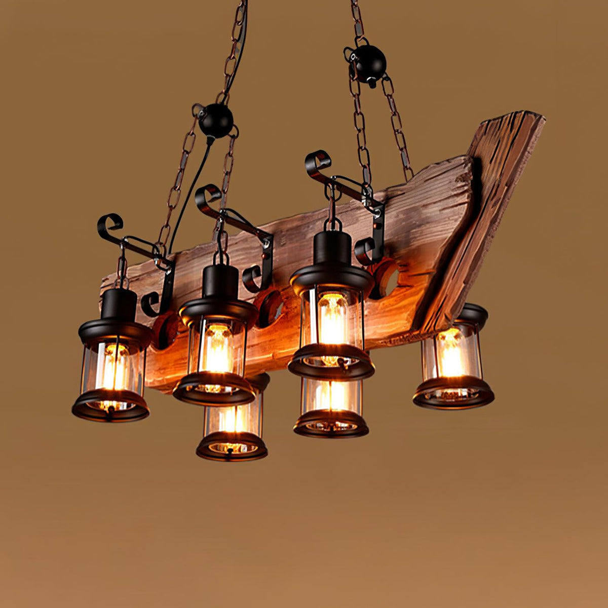 Aurzorir Vintage Wood Chandelier