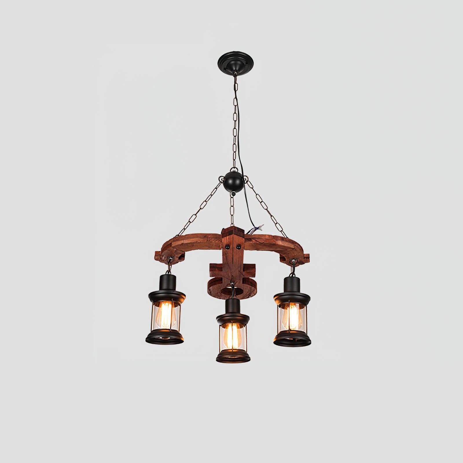 Aurzorir Vintage Wood Chandelier