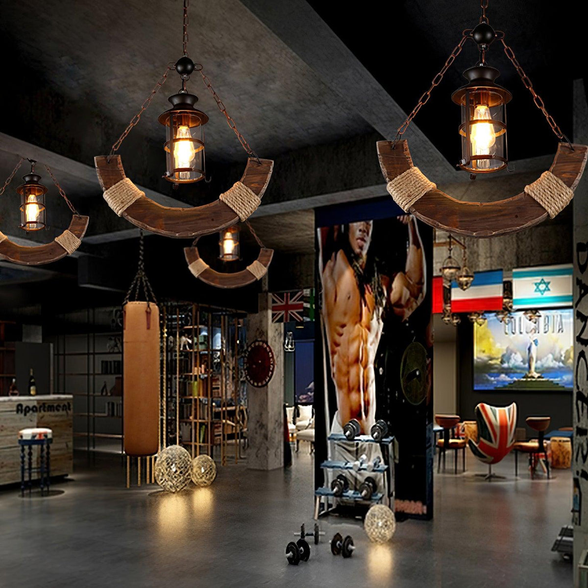 Aurzorir Vintage Wood Chandelier