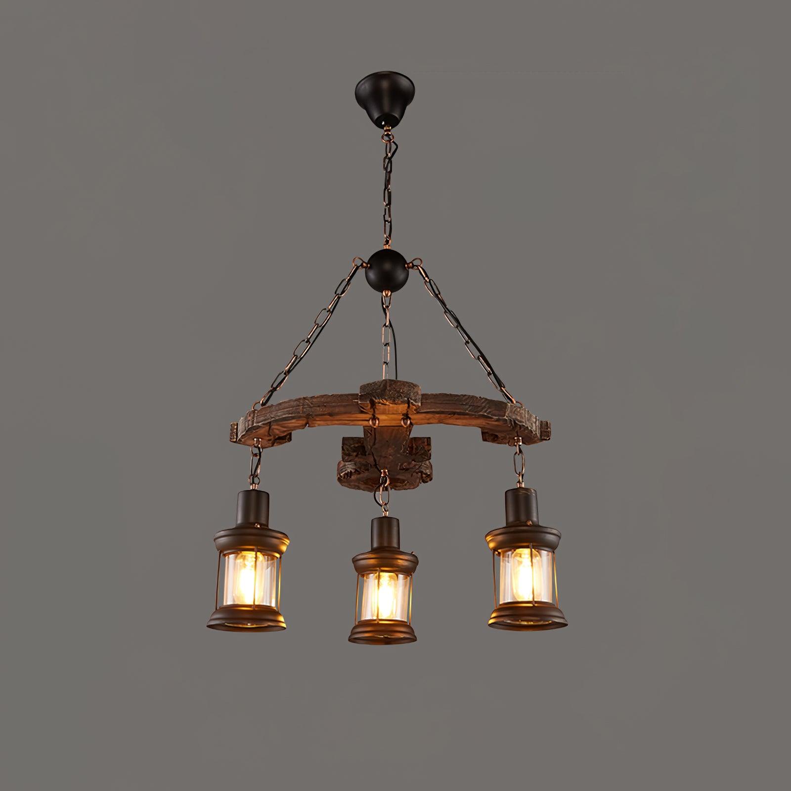 Aurzorir Vintage Wood Chandelier