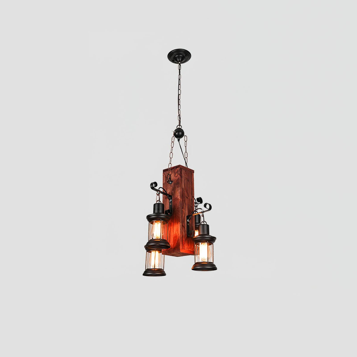 Aurzorir Vintage Wood Chandelier