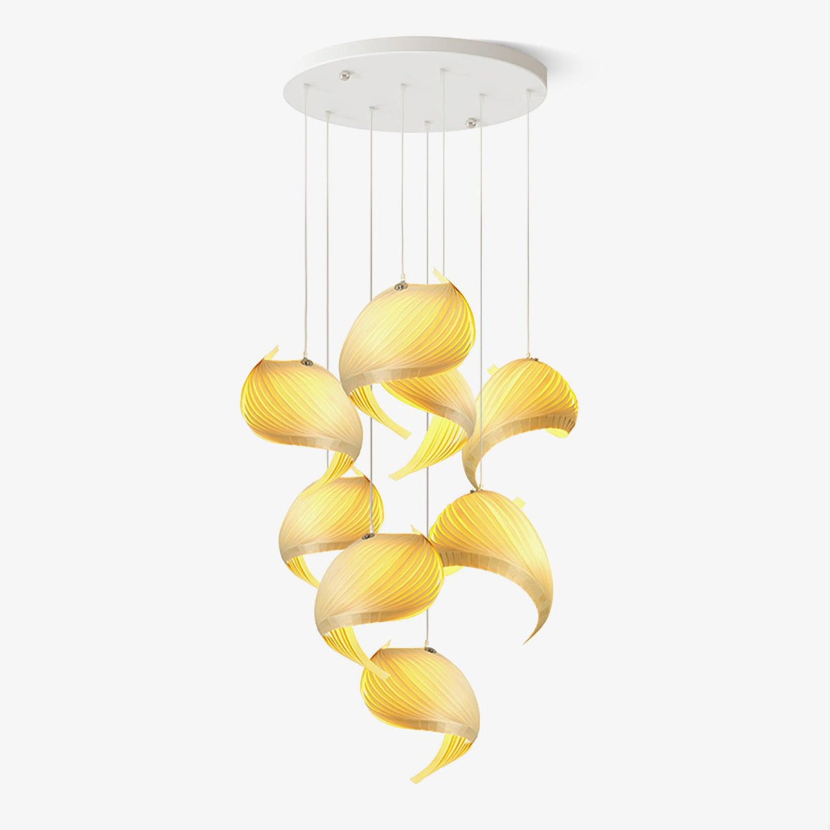 Loe Postmodern Luxury Shell Wood Wood Pendant Light