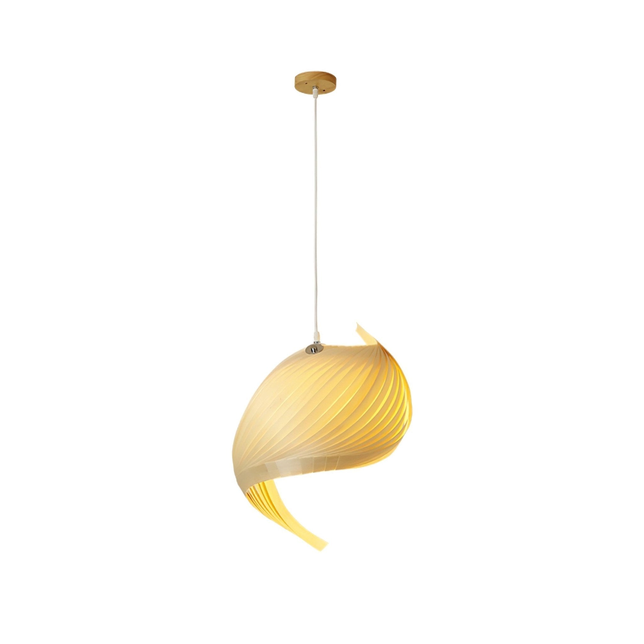 Loe Postmodern Luxury Shell Wood Wood Pendant Light