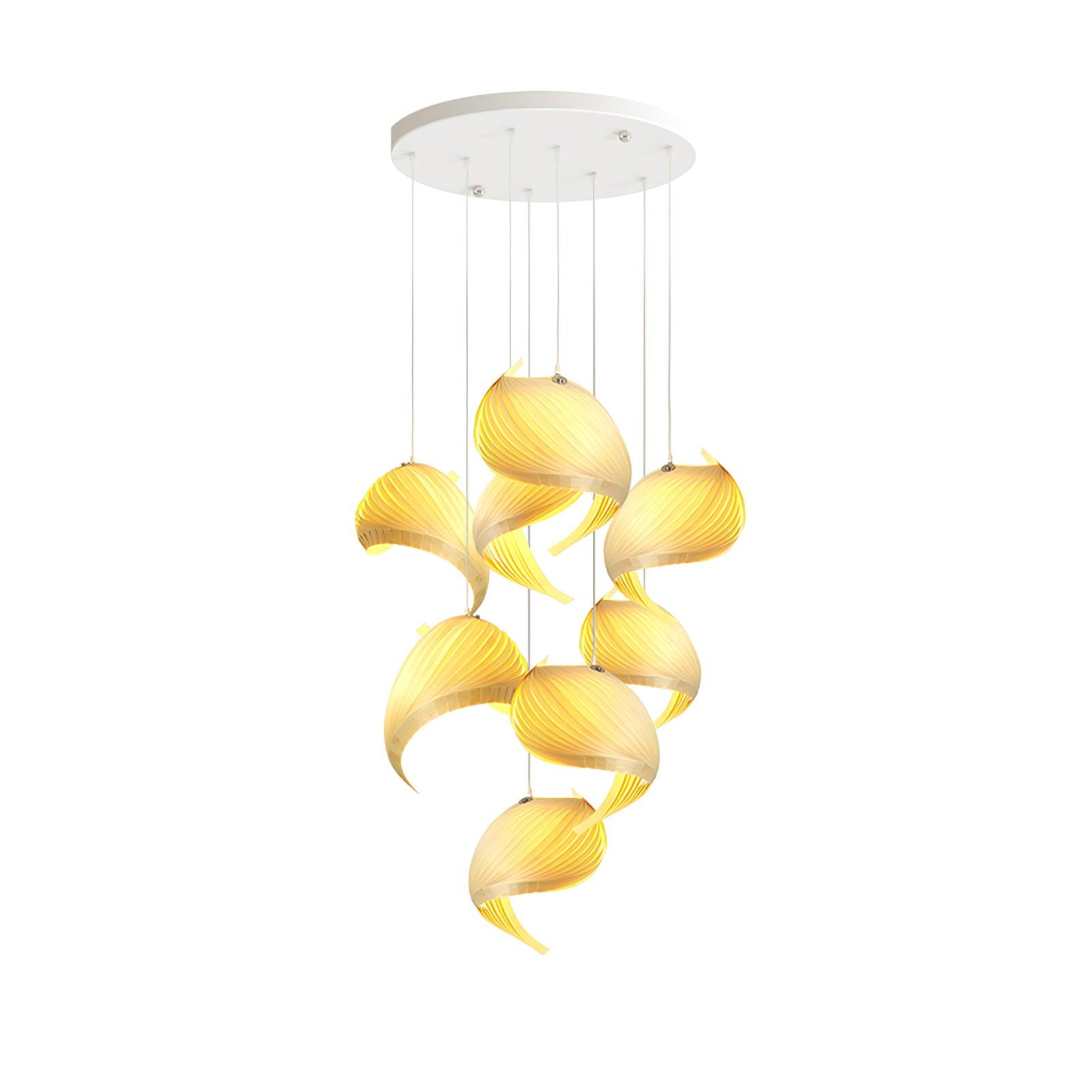 Loe Postmodern Luxury Shell Wood Wood Pendant Light